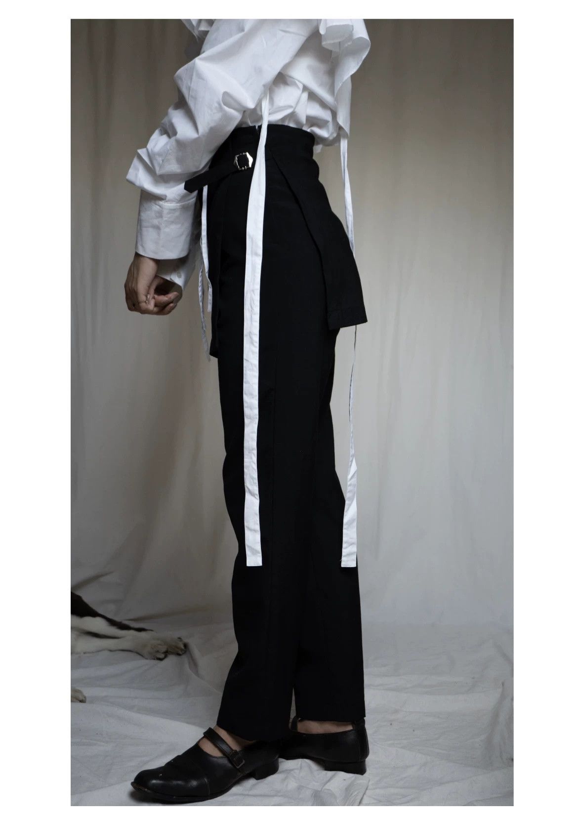 Comme des Garcons COMME des GARÇONS 1997 Tricot Wrap Narrow Wool Pants Size 26" / US 2 / IT 38 - 1 Thumbnail