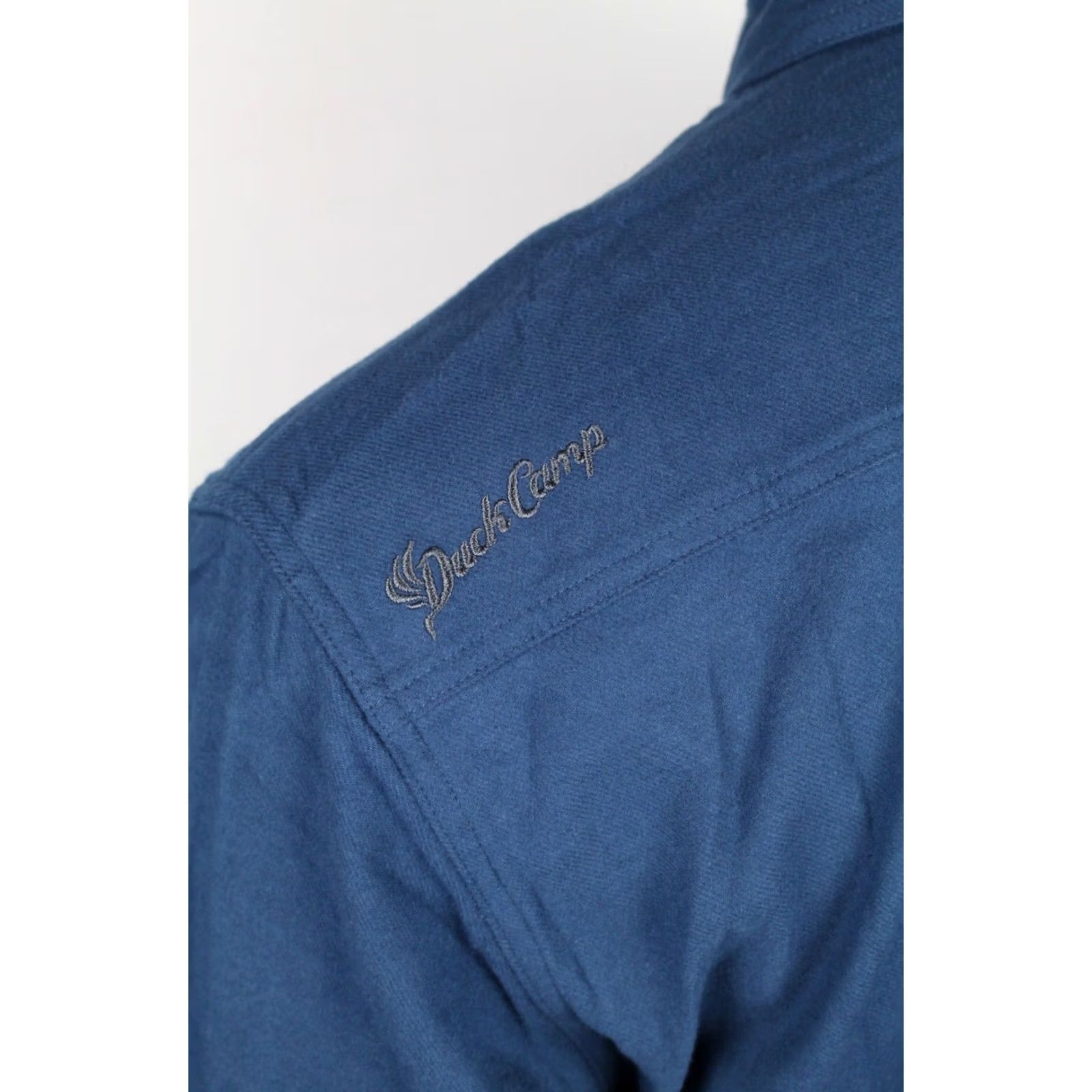 Vintage Duck Camp Men’s Camp Shirt Flannel Long Sleeve 2XL Navy CS300 Blue 97% Cotton 3% Spandex Button-Up Pockets Solid Casual Workwear Shirt Size US XXL / EU 58 / 5 - 3 Thumbnail