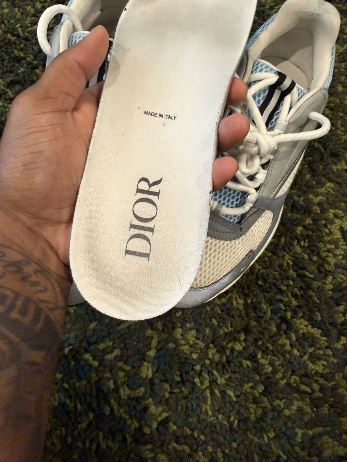 Dior Dior B22 Sneakers Gray Blue Mesh Leather Size US 10 / EU 43 - 8 Thumbnail