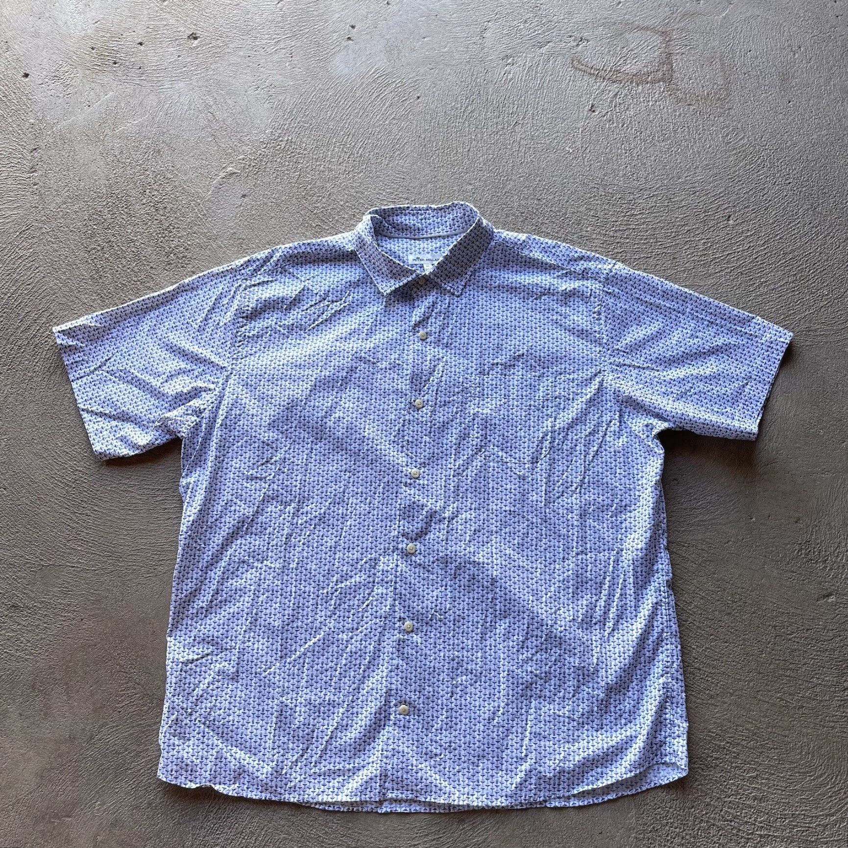 Peter Millar Peter Millar Button-Up Shirt Mens XL White Blue Graphic Print Casual Stretch Golf Size US XL / EU 56 / 4 - 2 Thumbnail