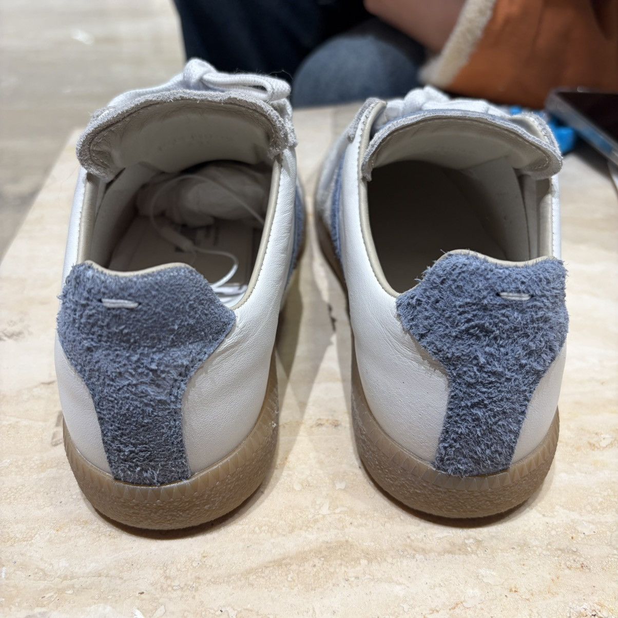 Maison Margiela NWT Distressed Replica Women’s Sneaker - Blue/White - 37.5 Size US 7.5 / IT 37.5 - 12 Thumbnail