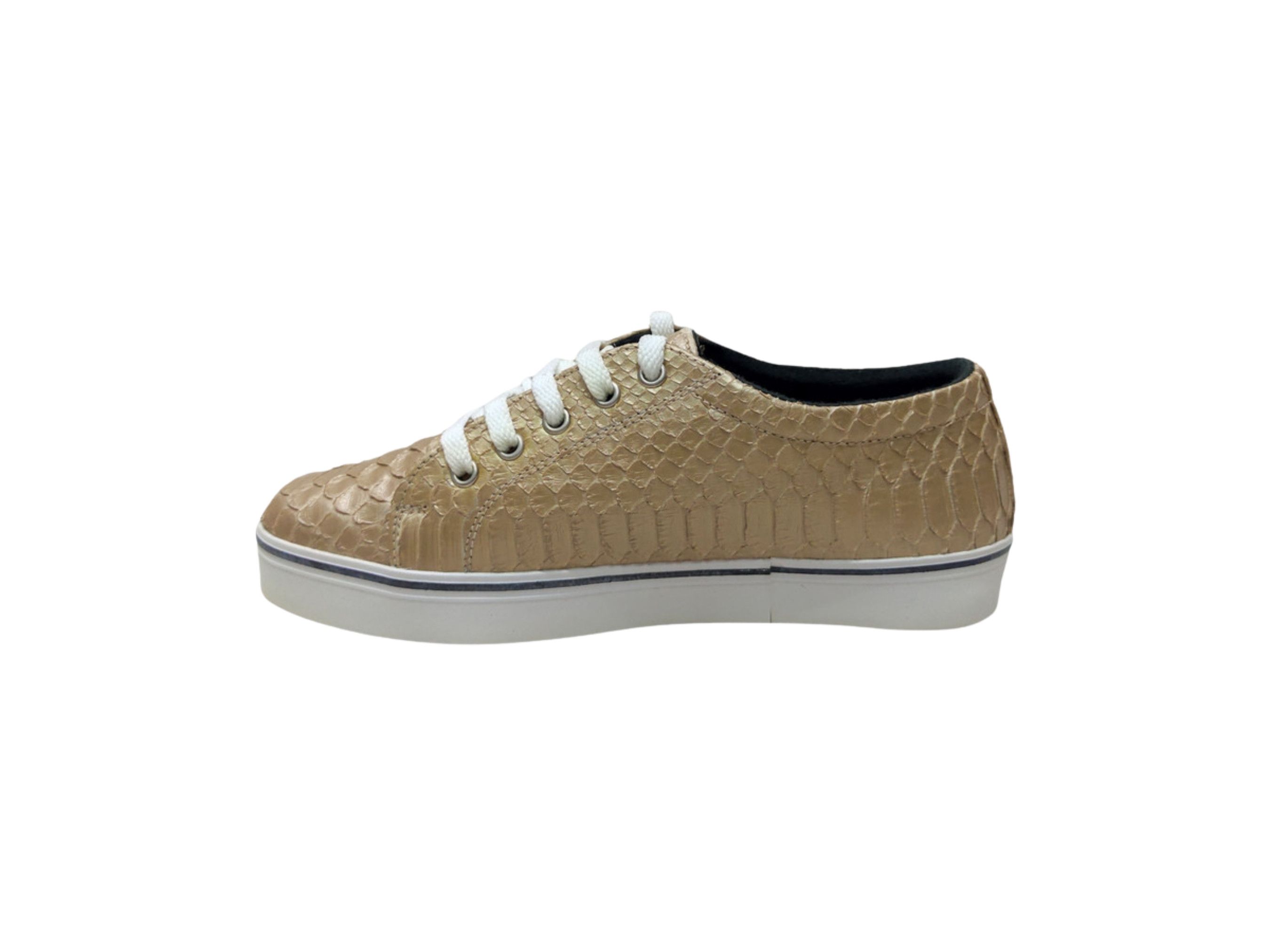 Handmade Gold Snakeskin Casual Sneakers Size US 6 / EU 39 - 1 Thumbnail
