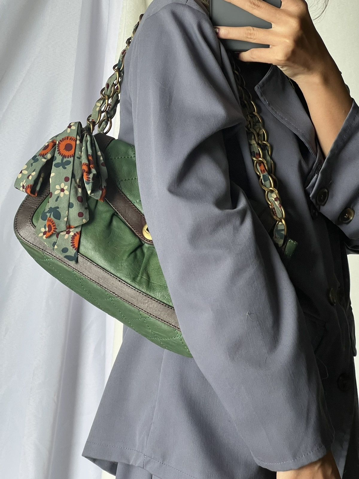 Moschino Moschino “Chain Scarf Green” Shoulder Bag Size ONE SIZE - 24 Thumbnail