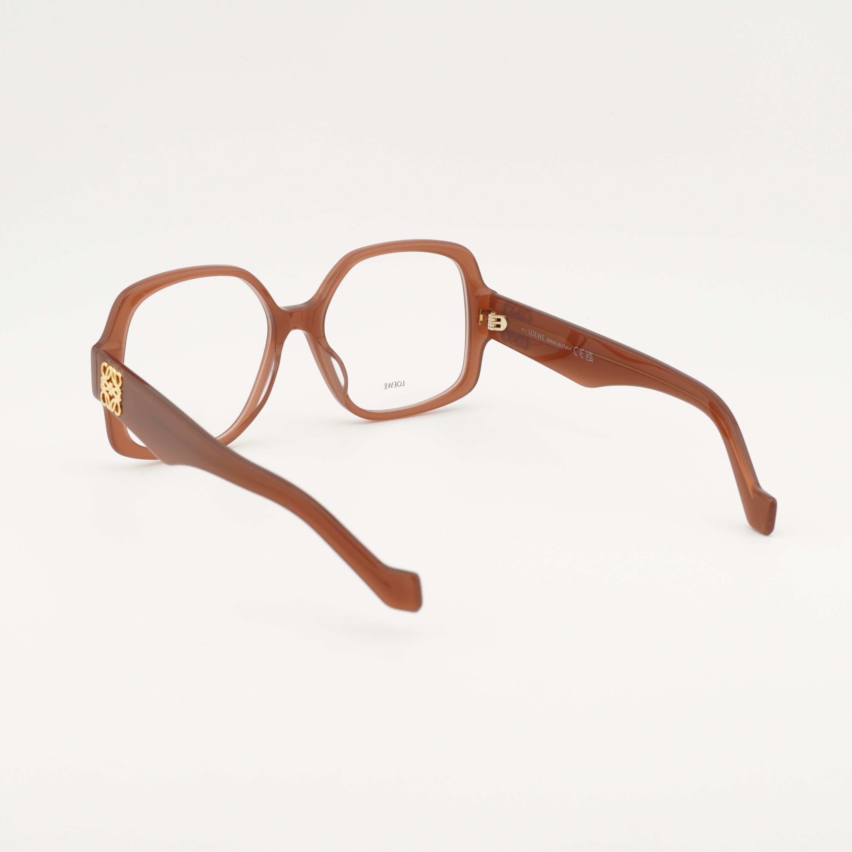 Loewe Loewe LW50051I 066 Eyeglasses Shiny Red 54mm Square Frame Size ONE SIZE - 3 Thumbnail