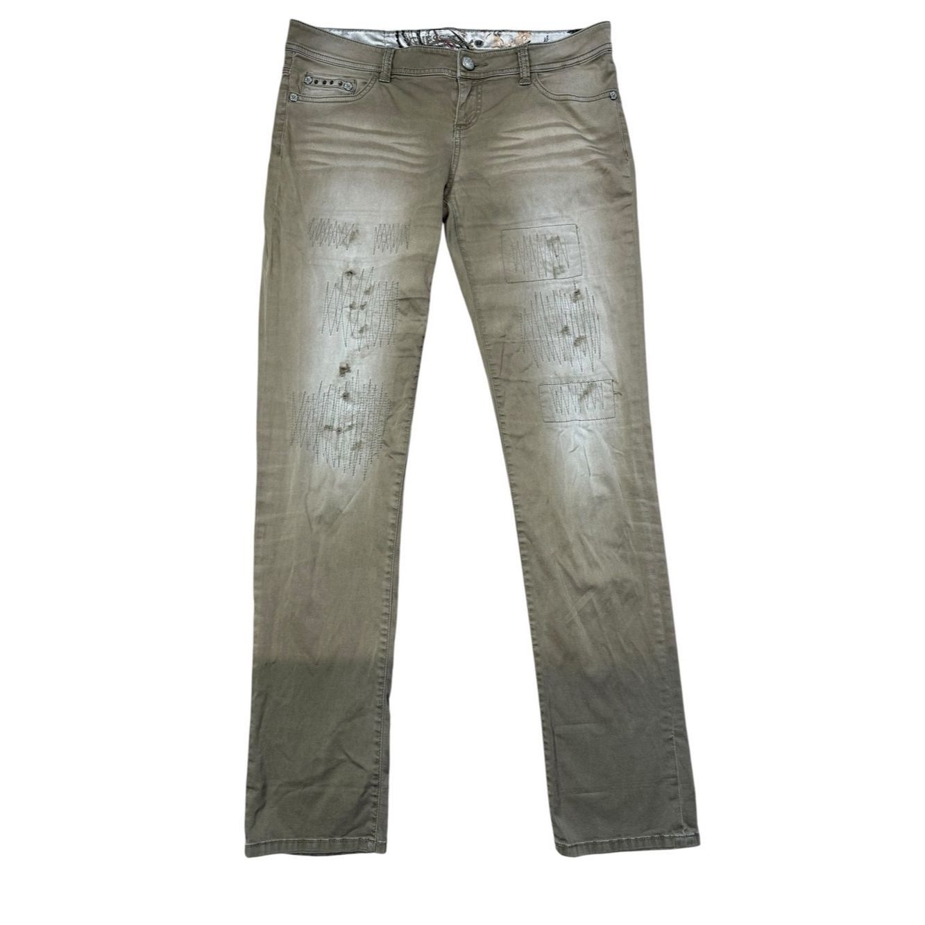 Guess Vintage Guess Olive Cropped Distressed Low Rise Jeans With Size 28" / US 6 / IT 42 - 5 Thumbnail
