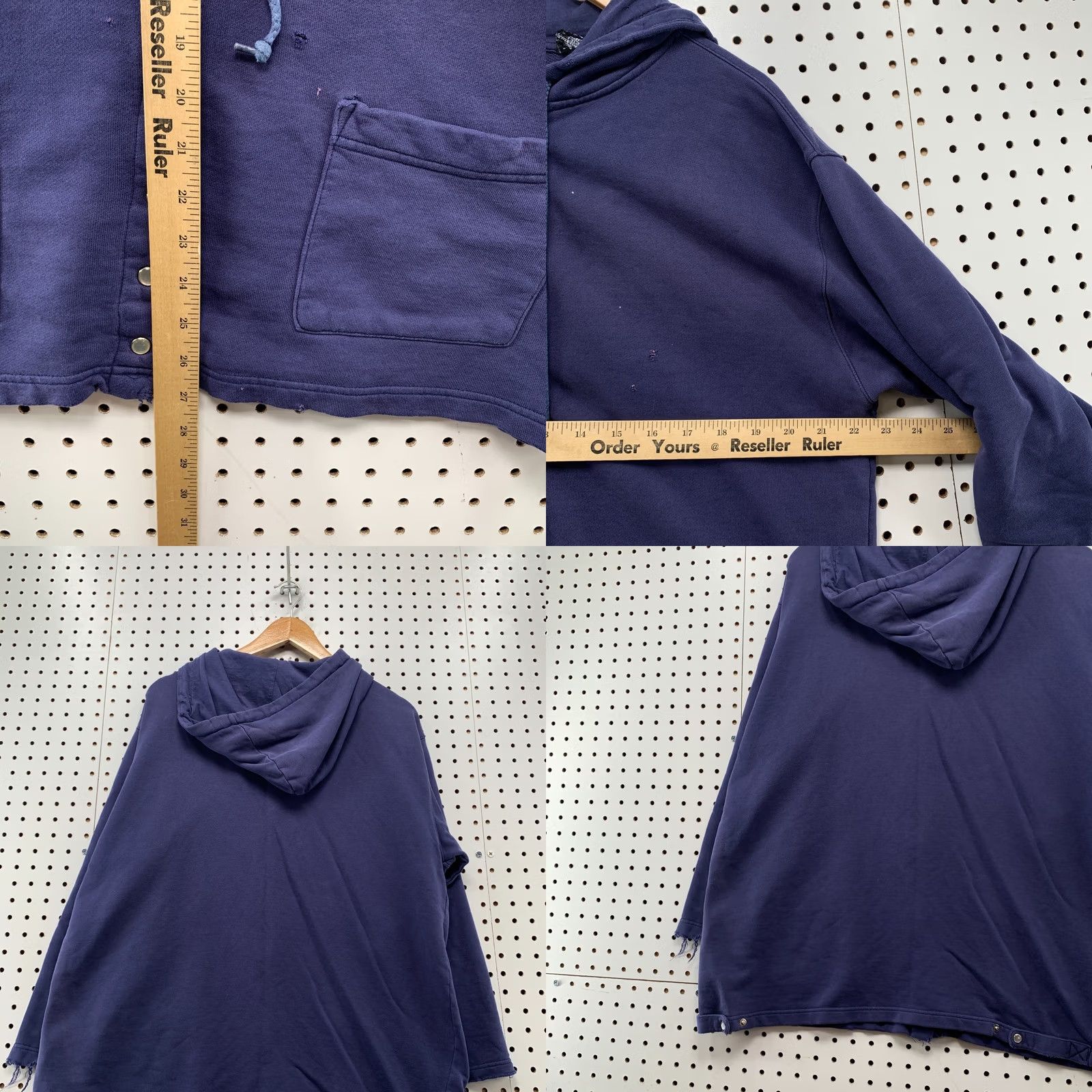 Gap VINTAGE Gap Snap Hoodie Sweatshirt Womens M Blue Distressed Hooded 22.5x27 cardigan-style Mens Womens Girls Boys Size M / US 6-8 / IT 42-44 - 10 Thumbnail