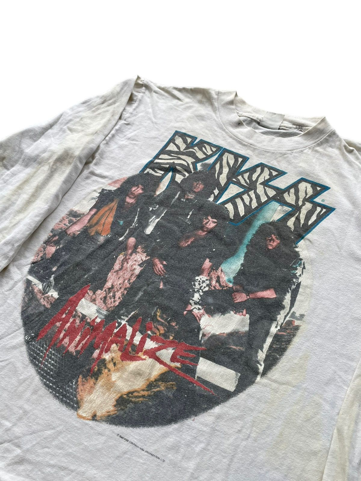 KISS × Vintage Rare & Vintage 1985 Kiss Animalize World tour Tshirt Size US M / EU 48-50 / 2 - 2 Thumbnail
