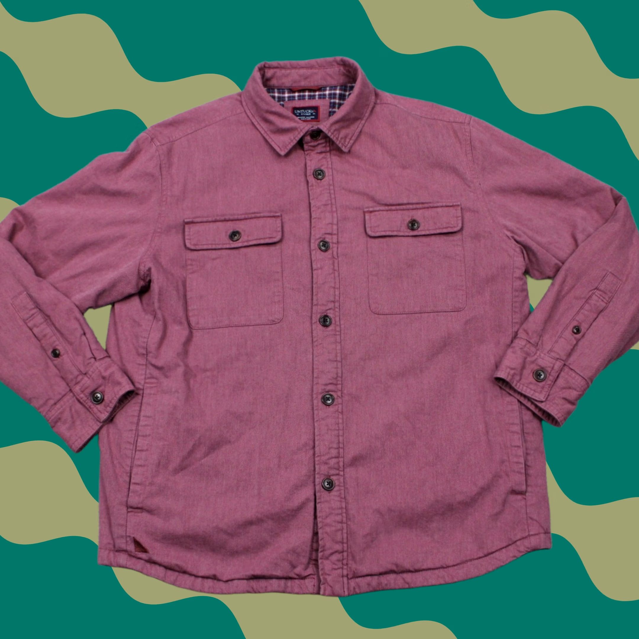 UNTUCKit UNTUCKit Ziraldo Jacket Adult XL Red Shacket Flannel Lined Long Sleeve Button Up Size US XL / EU 56 / 4 - 1 Thumbnail
