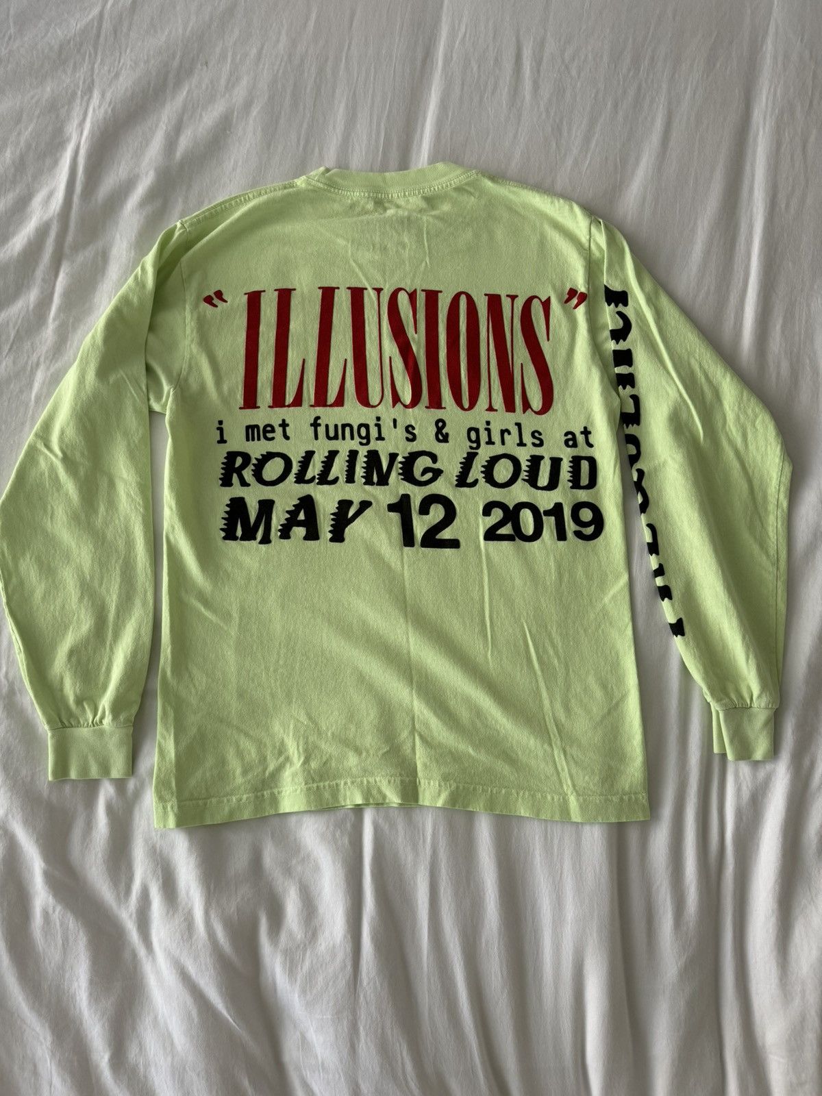 Kid Cudi Kid Cudi CPFM Rolling Loud Illusions Frequency LS Green Tee |  Grailed