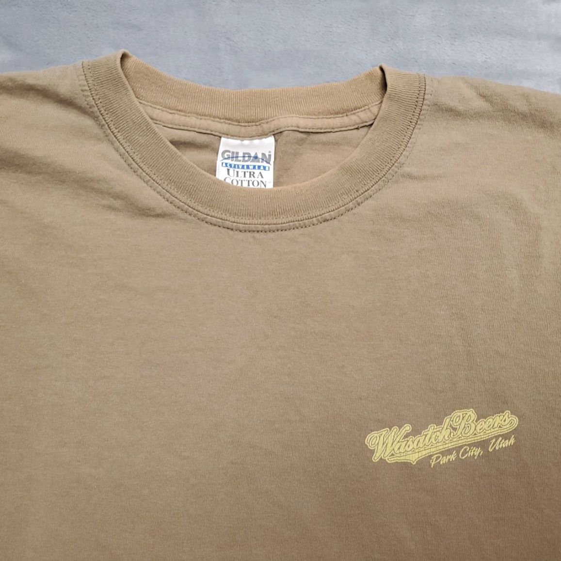 Gildan Wasatch Beer Shirt Mens Extra Large Beige Crewneck Tee Size US XL / EU 56 / 4 - 2 Thumbnail