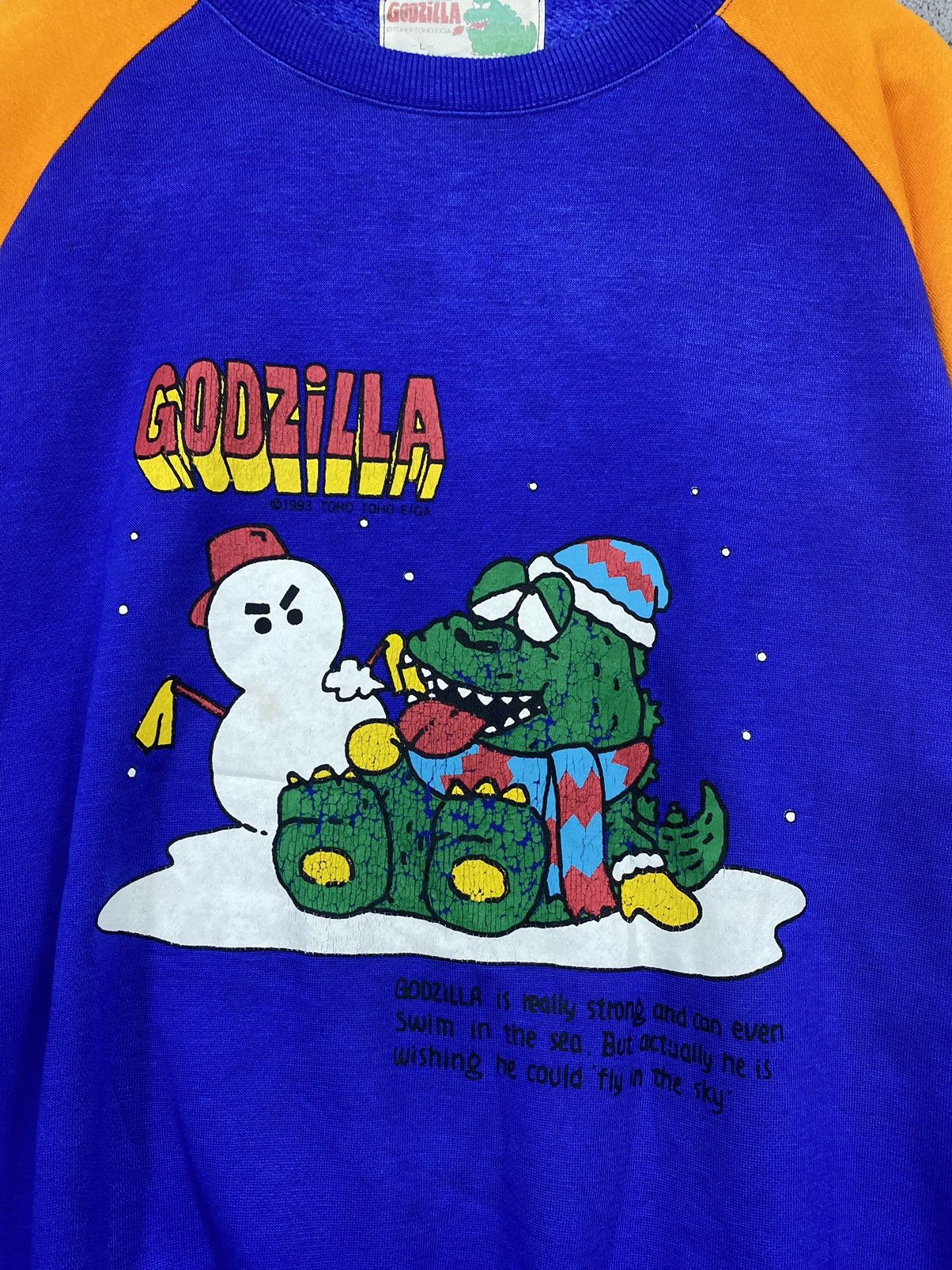 Japanese Brand × Vintage Vintage 90s 1993 Godzilla Anime Toho-Toho Eiga Sweatshirt Size US M / EU 48-50 / 2 - 6 Thumbnail