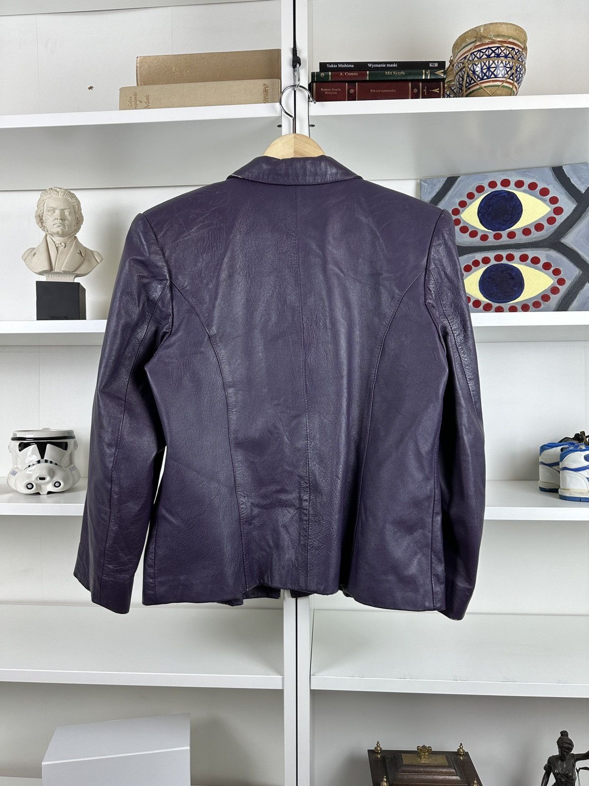Other Vintage purple leather cropped slim biker jacket Size M / US 6-8 / IT 42-44 - 7 Thumbnail
