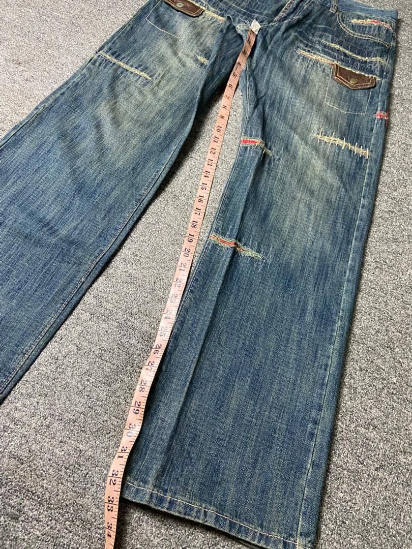 Japanese Brand 🔥 INTERNATIONALE Distressed Patchwork Denim Pants 🔥 (136) Size US 35 - 8 Thumbnail