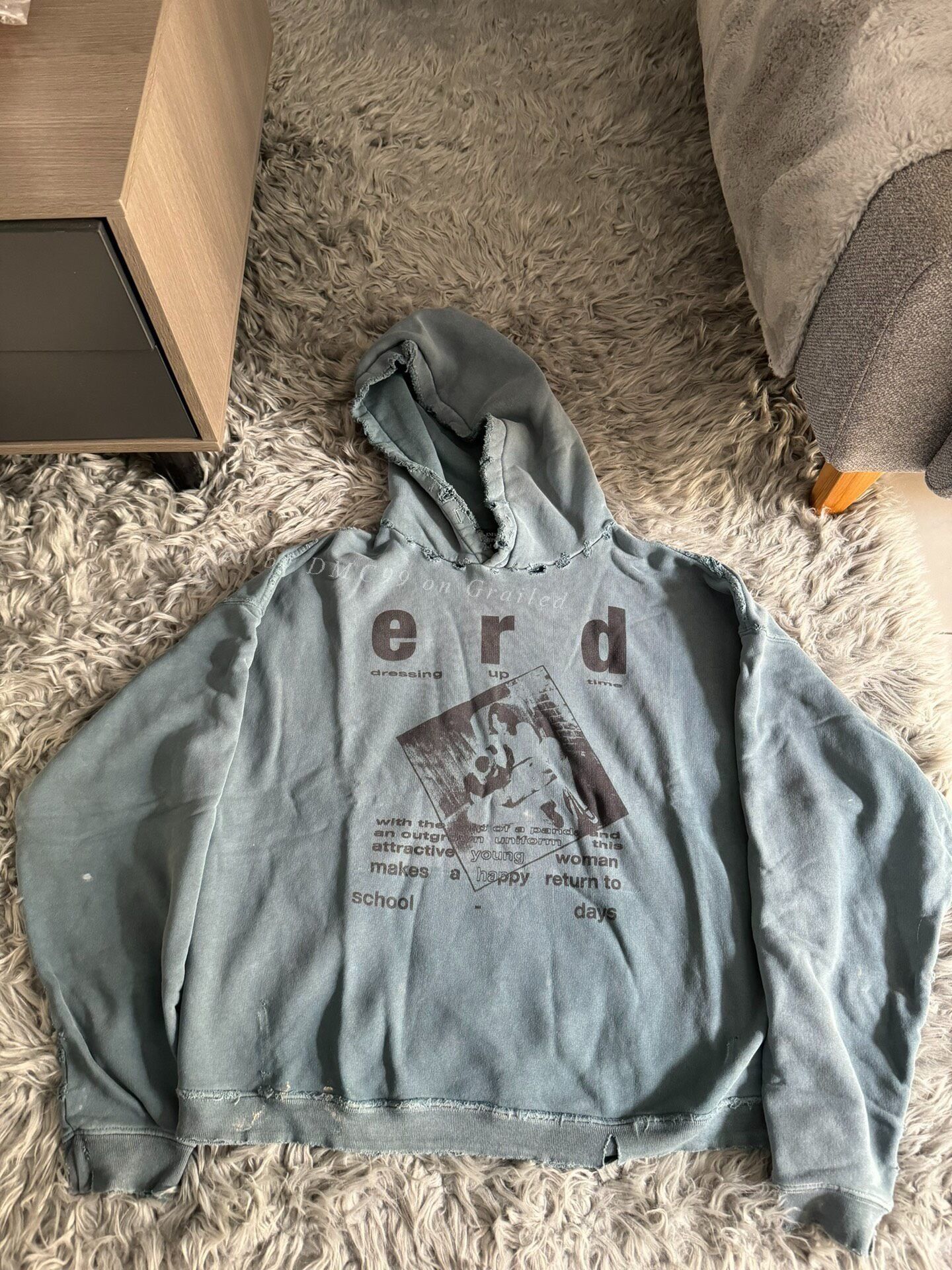 Enfants Riches Deprimes ERD 23FW Blue Washed School Illustration Hoodie Size US S / EU 44-46 / 1 - 1 Thumbnail