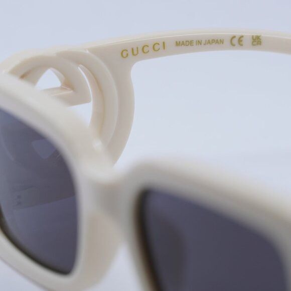 Gucci New Gucci GG1325S 013 Sunglasses - Ivory Frame, Grey Size ONE SIZE - 9 Thumbnail