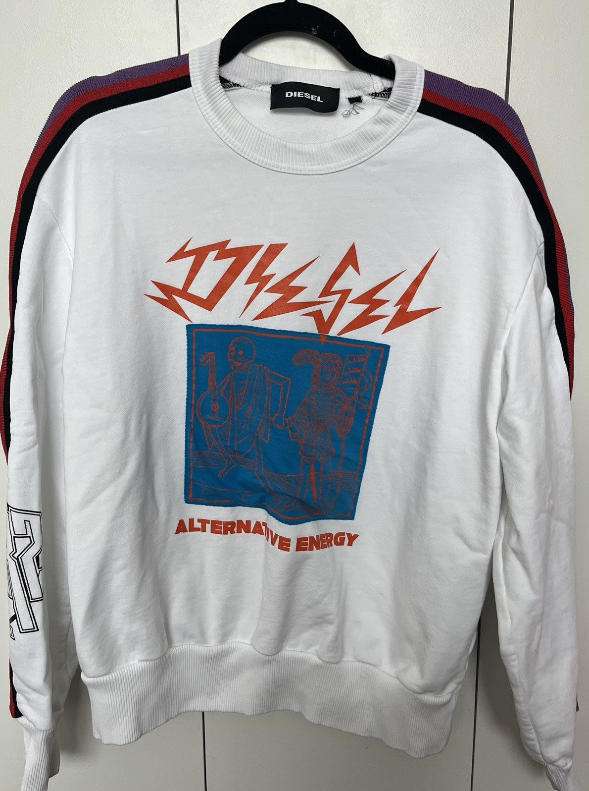 Diesel × Vintage Diesel Vintage Alternative Energy White Sweatshirt Small Size US S / EU 44-46 / 1 - 1 Thumbnail