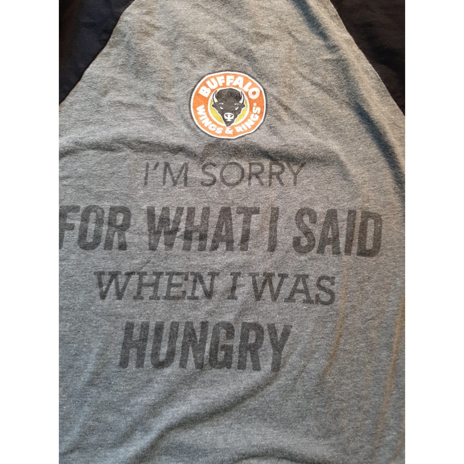 Vintage Buffalo Wings & Rings Restaurant Employee Shirt Adult Small Gray long sleeve Size US S / EU 44-46 / 1 - 7 Thumbnail