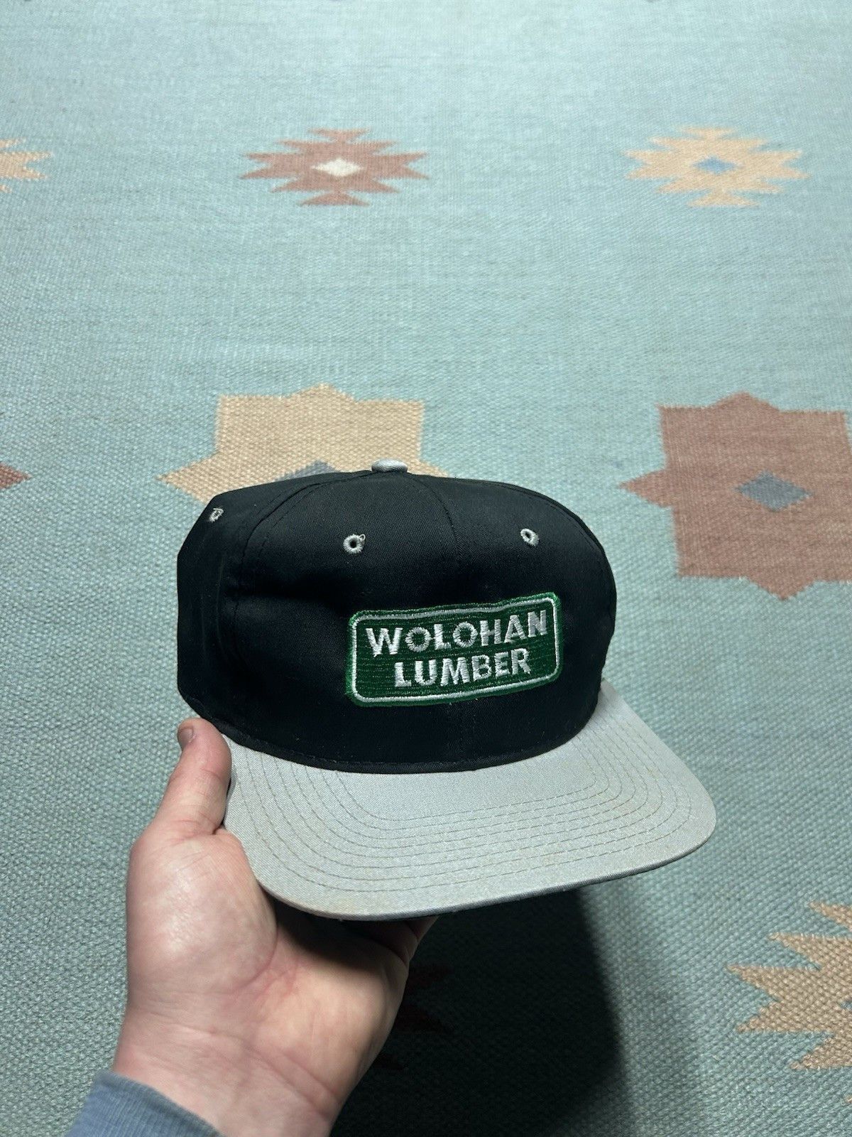 Vintage Vtg SnapBack hat Wolohan Lumber black embroidered Michigan Size ONE SIZE - 1 Thumbnail