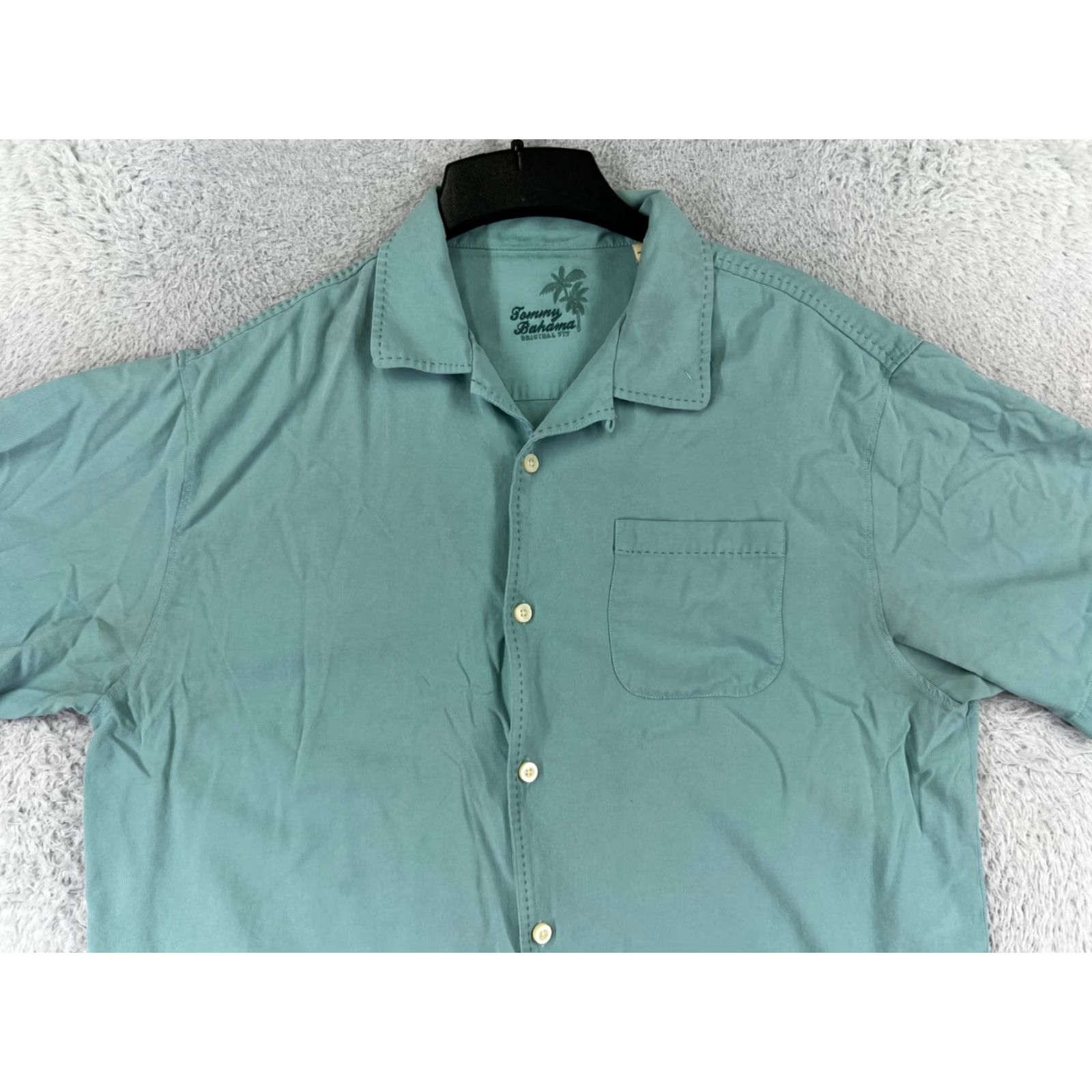 Tommy Bahama Tommy Bahama Shirt Mens Large Green Silk Blend Button Up Hawaiian Camp Vacation Size US L / EU 52-54 / 3 - 6 Thumbnail