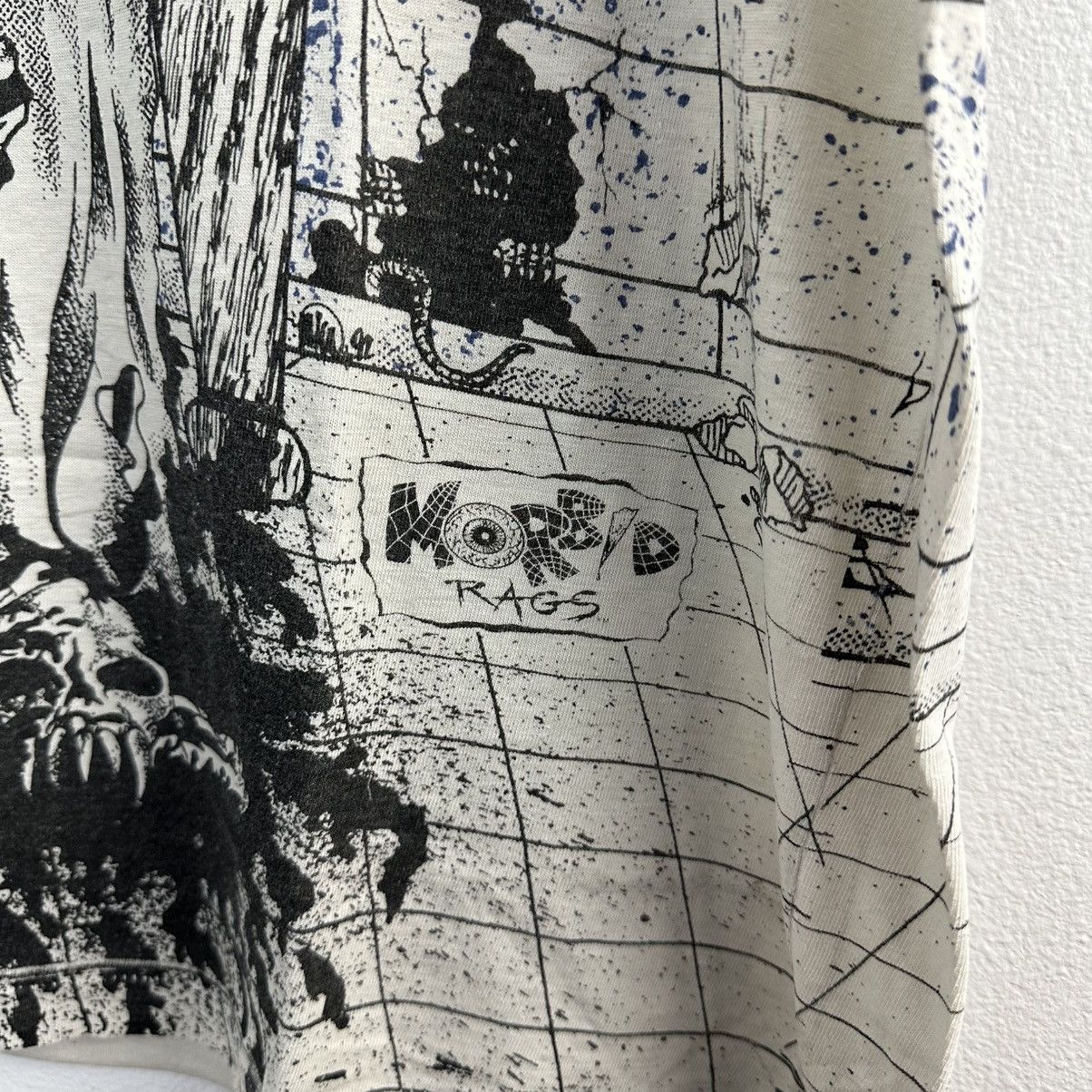 Japanese Brand × Vintage Vintage Morbid Rags T Shirt Skeleton Electric Chair All Over Size US L / EU 52-54 / 3 - 5 Thumbnail