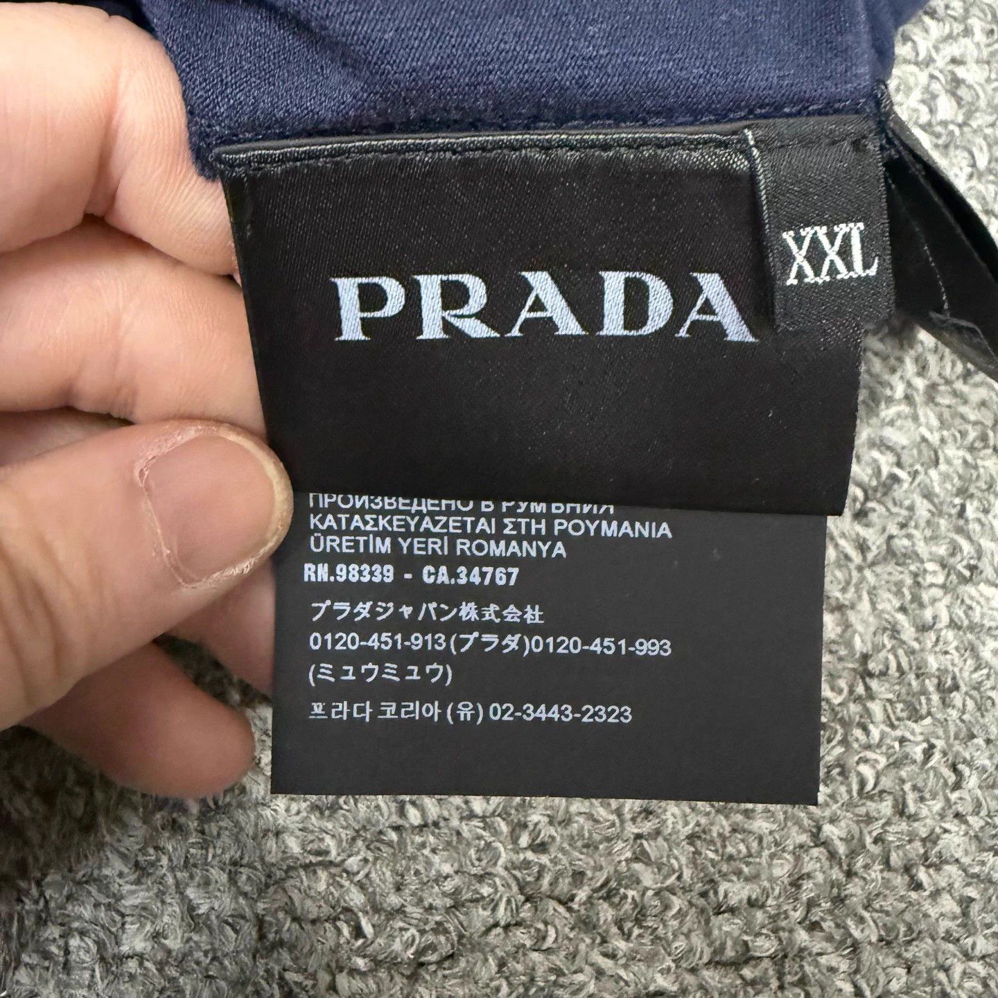 Prada Prada Navy Blue Colorblocked Printed Logo SS XXL 99 New Size XXL / US 16-18 / IT 52-54 - 4 Thumbnail