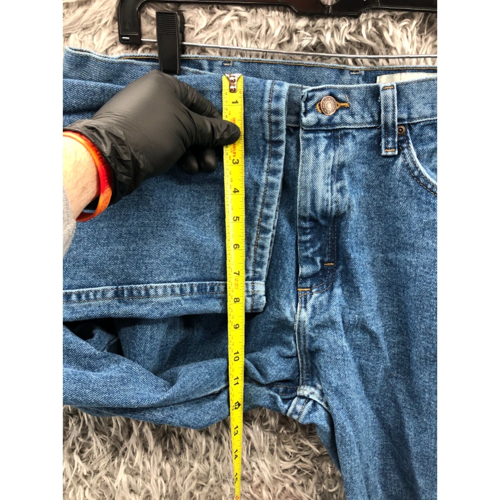Wrangler Wrangler Relaxed Straight Jeans 36x32 Mens Mid Wash Blue Denim 5-Pocket Logo Belt Loops Cotton Blend Modern Classic Western Style Regular Mens Size US 36 / EU 52 - 4 Thumbnail