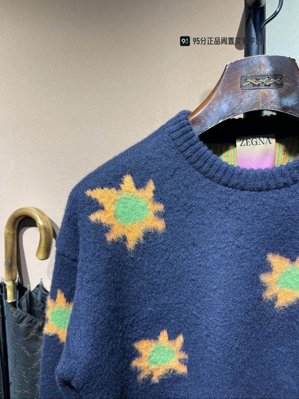 Ermenegildo Zegna Zegna x THE ELDER STATESMAN Intarsia Crewneck Sweater Size US M / EU 48-50 / 2 - 1 Thumbnail