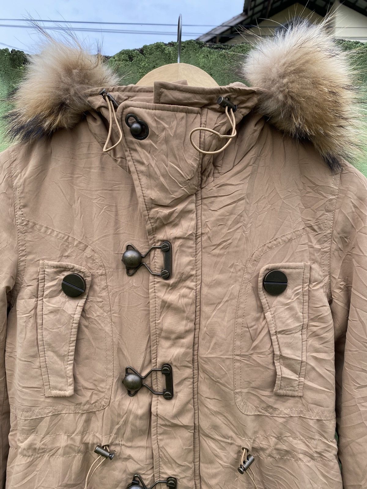 SLY Sly Tan Fur Hood Parka Jacket Heavy Winter Military Style Size ONE SIZE - 3 Thumbnail