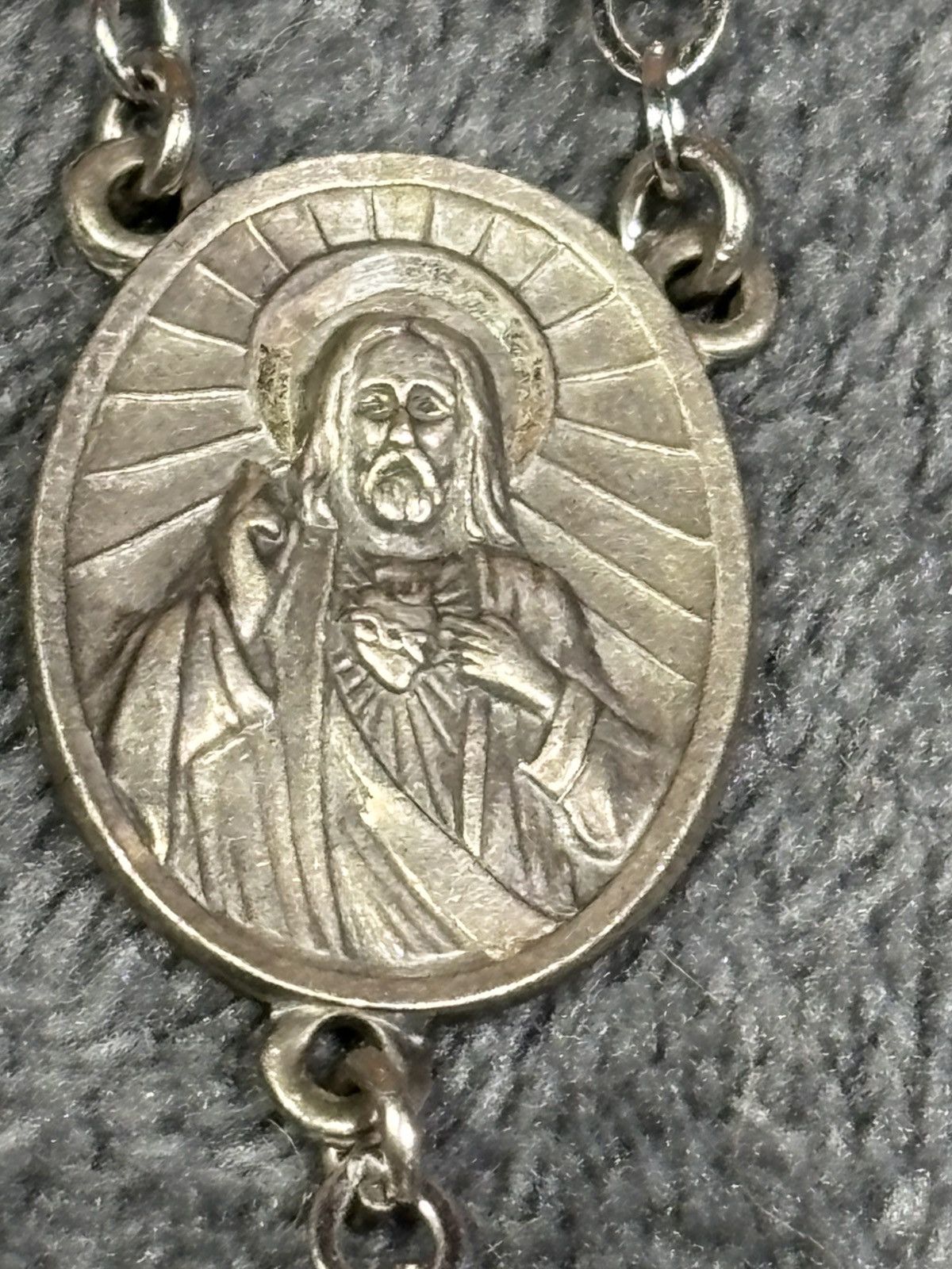 Other Vintage A.G. Inc Sterling and Bead Rosary Jesus Necklace Size ONE SIZE - 7 Thumbnail