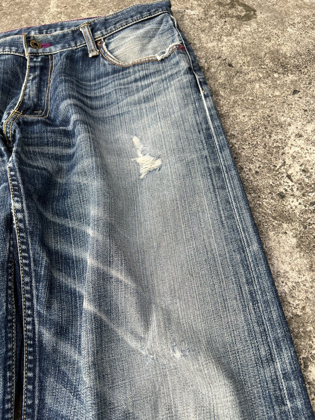 Levi's 💥Baggy💥Vintage Levi’s 503 Distressed Mud Wash Jean Size US 35 - 10 Thumbnail
