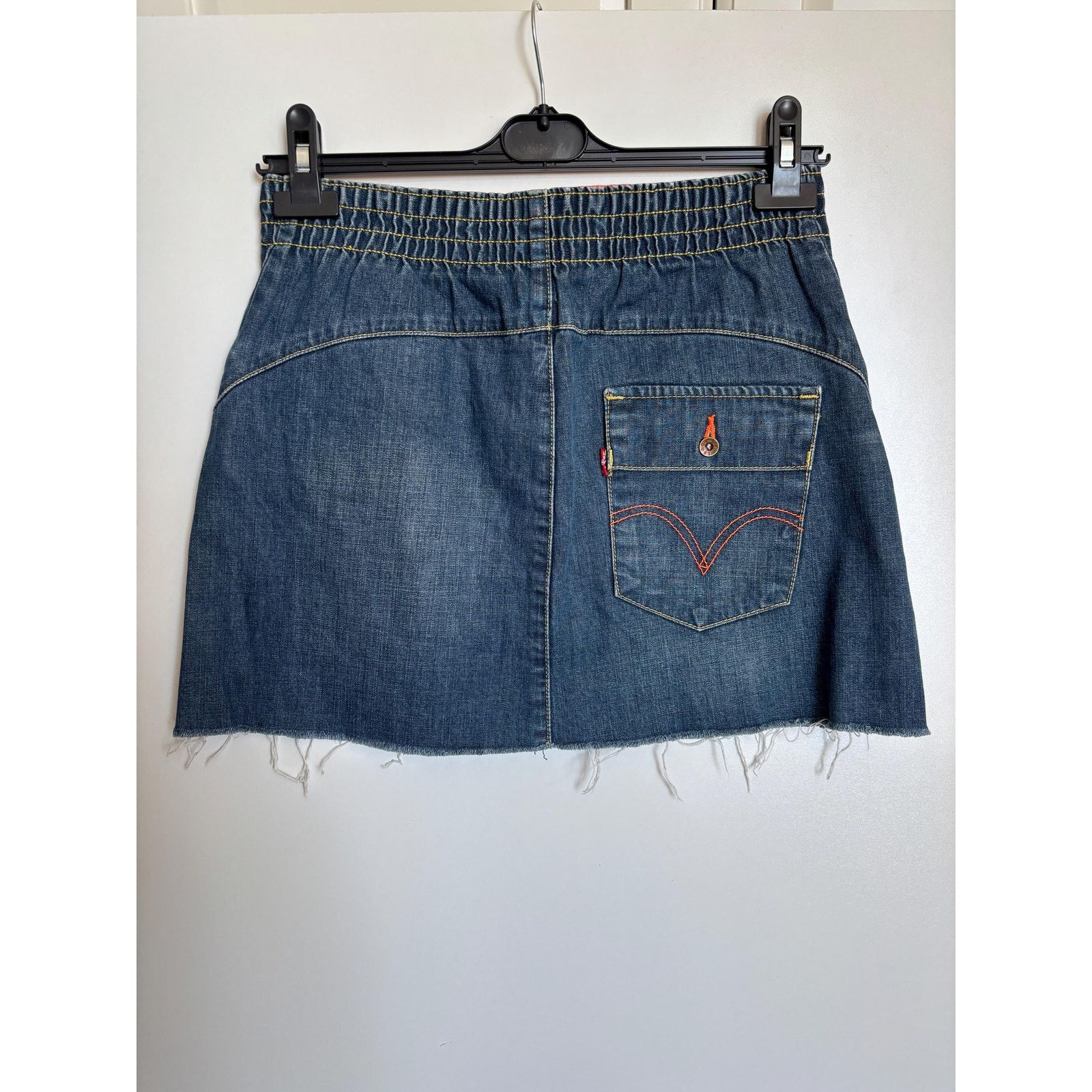 Levi's Levi's Red Skirt Y2K High Waist Orange Stitch Size S/M Size 27" / US 4 / IT 40 - 8 Thumbnail