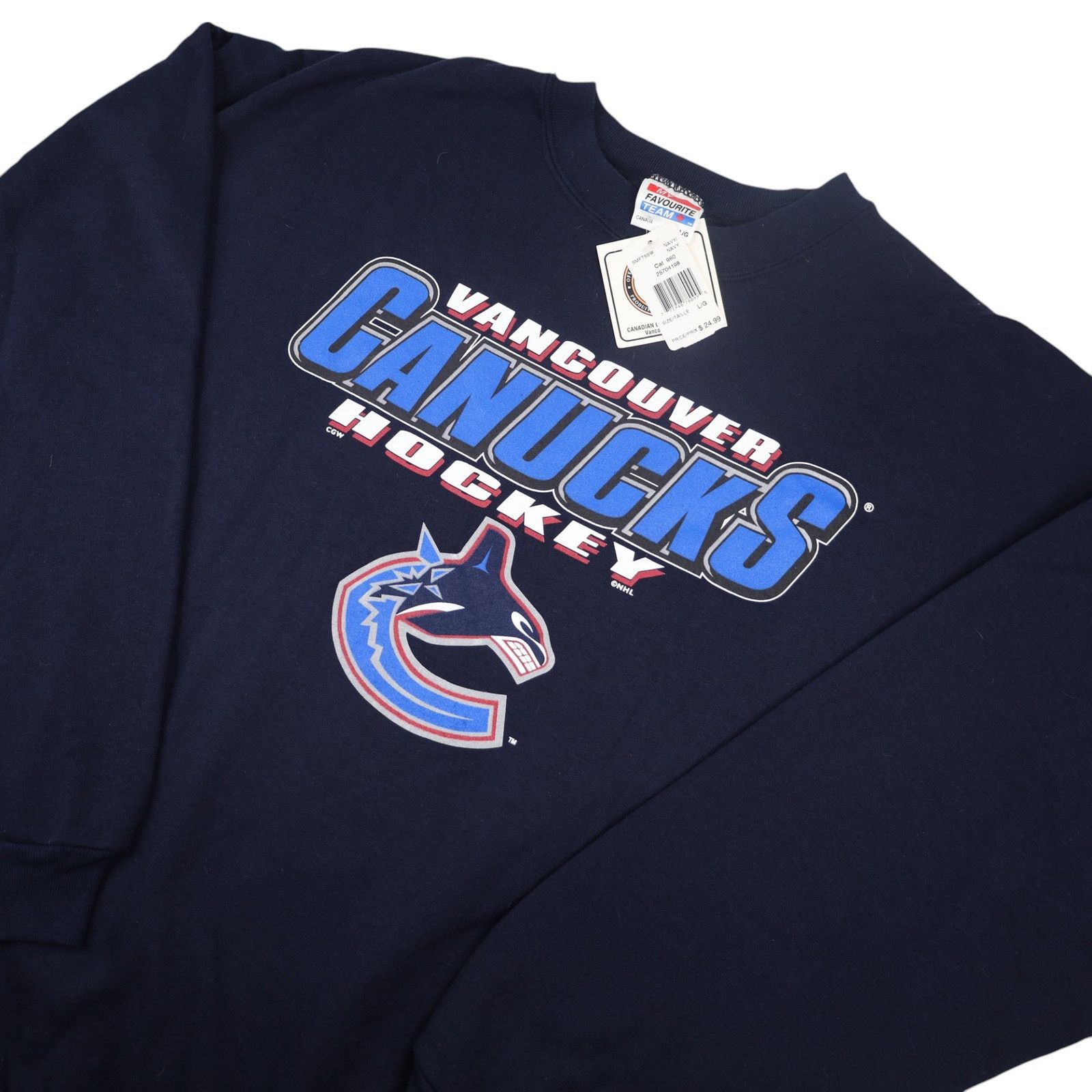 NHL × Vintage VTG NWT Starter Vancouver Canucks Hockey Graphic Sweatshirt Size US L / EU 52-54 / 3 - 2 Thumbnail