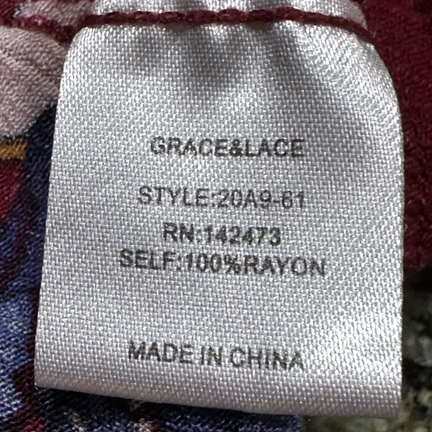 Vintage Grace Lace Blouse S Women Long Sleeve Floral Round Neck Boho Tunic Burgundy Red Orange Lightweight Ruffle Casual Womens Size S / US 4 / IT 40 - 4 Thumbnail