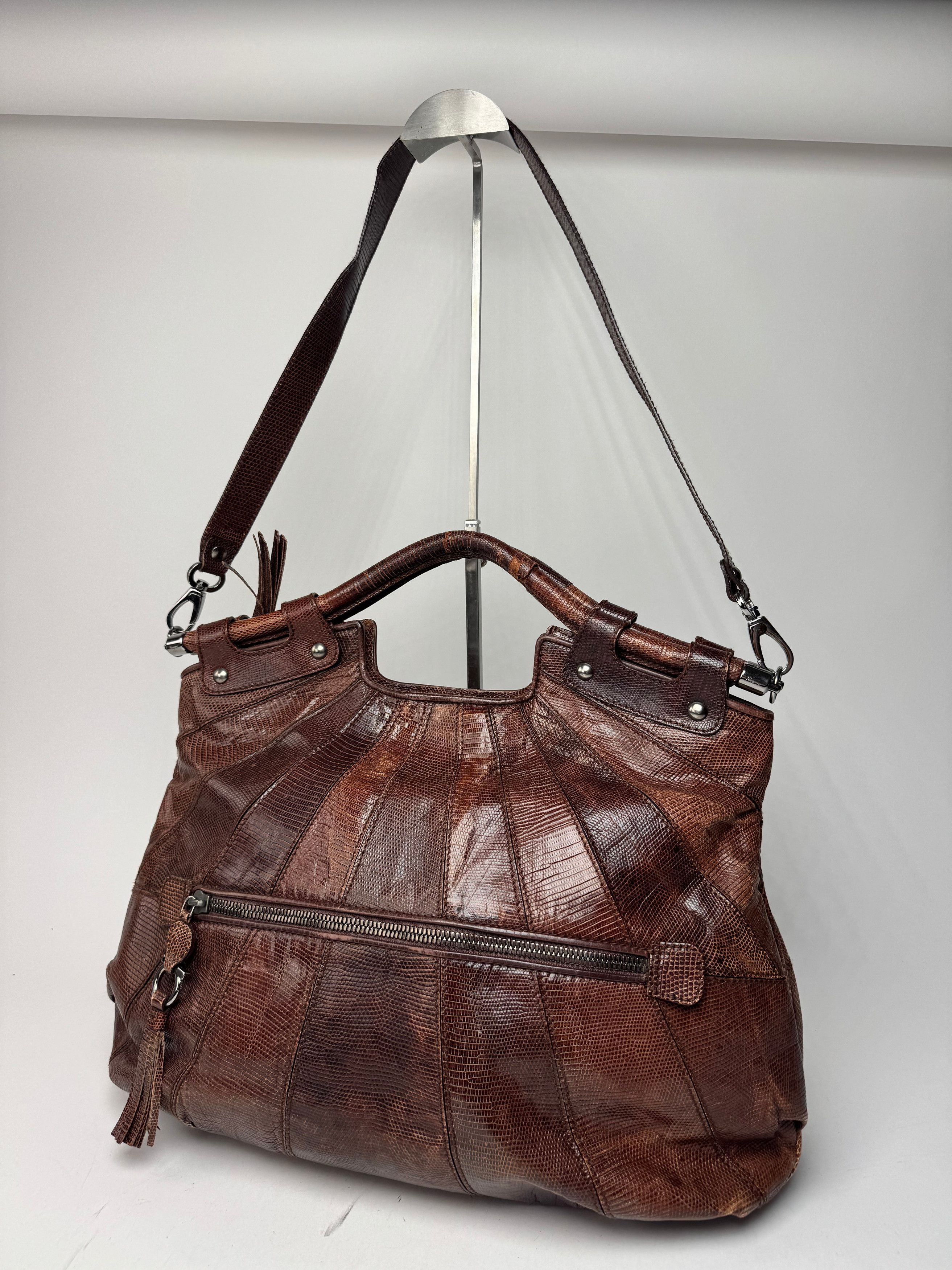 Salvatore Ferragamo Vintage Leather 2 Way Bag brown Snake Emblossed Size ONE SIZE - 1 Thumbnail
