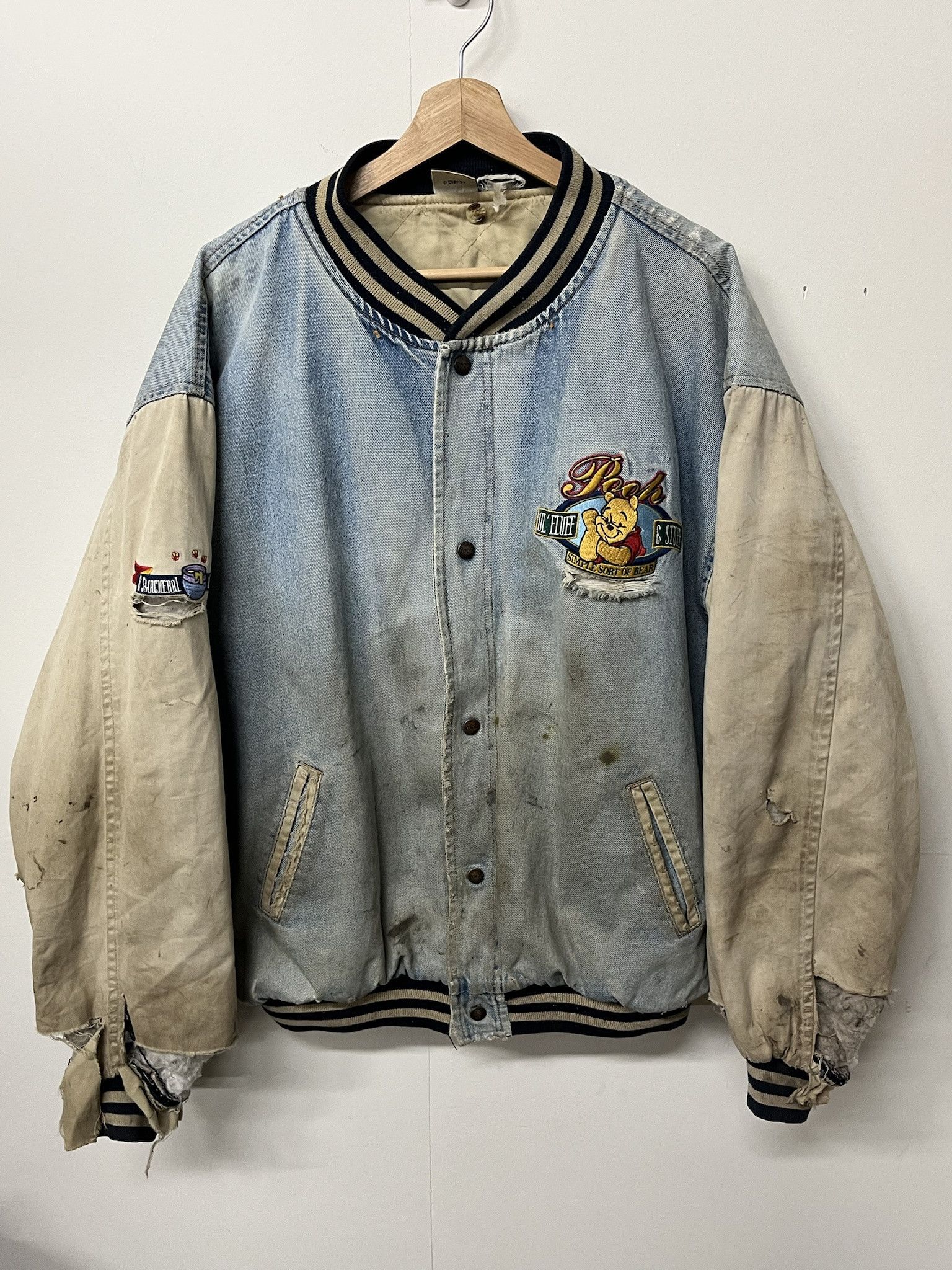 Rap Tees Vintage 2000s Thrashed Winnie the Pooh xxx tentacion Denim Varsity jacket Size XL Size US XL / EU 56 / 4 - 1 Thumbnail