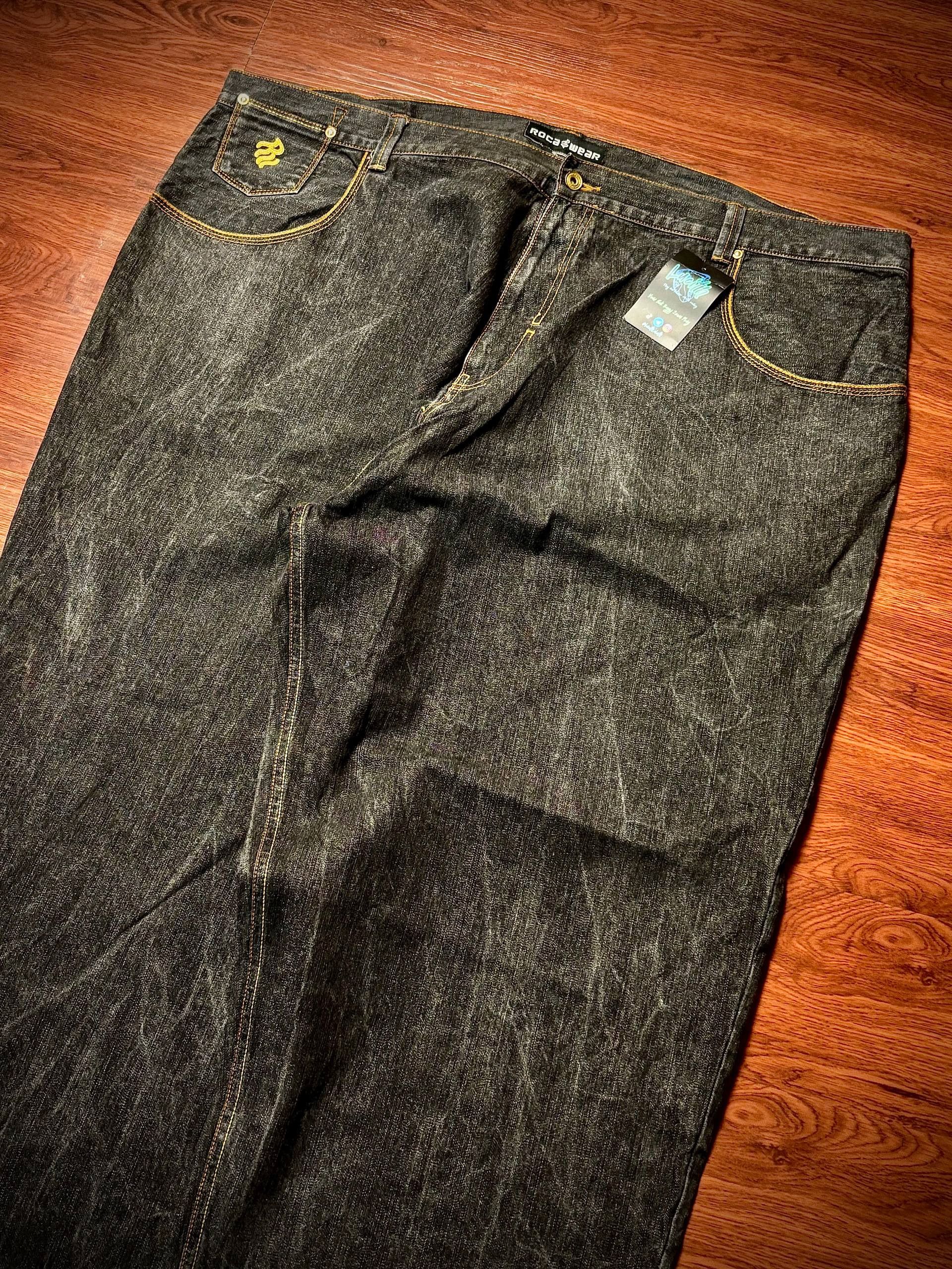 Rocawear Vintage 00s Roca wear Big R Black Wash Denim Pants Size US 44 / EU 60 - 5 Thumbnail