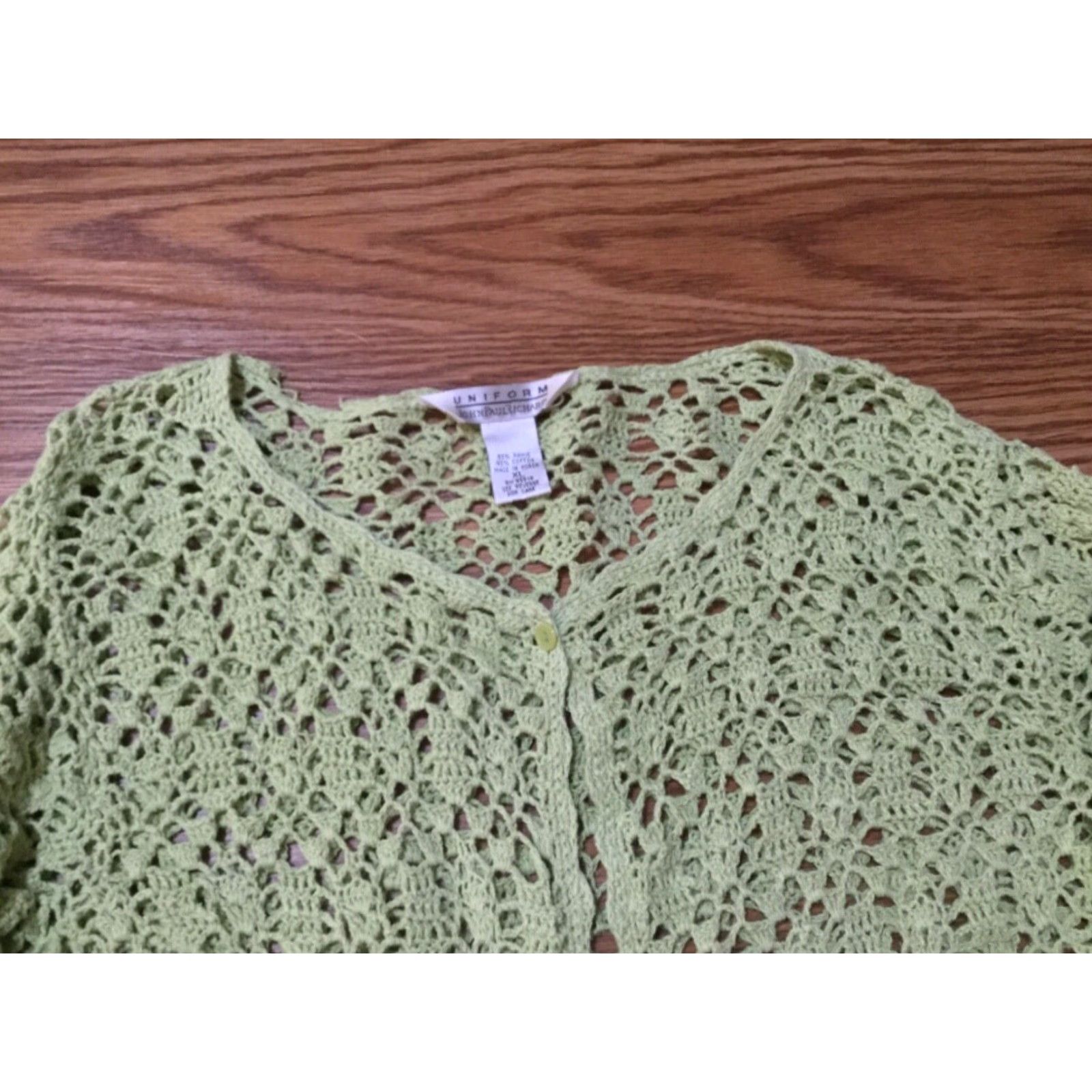 Vintage VINTAGE John Paul Richard Women's Cardigan Sweater XL Open-Knit Mint Green Casual Spring Summer Fall Size XL / US 12-14 / IT 48-50 - 2 Thumbnail
