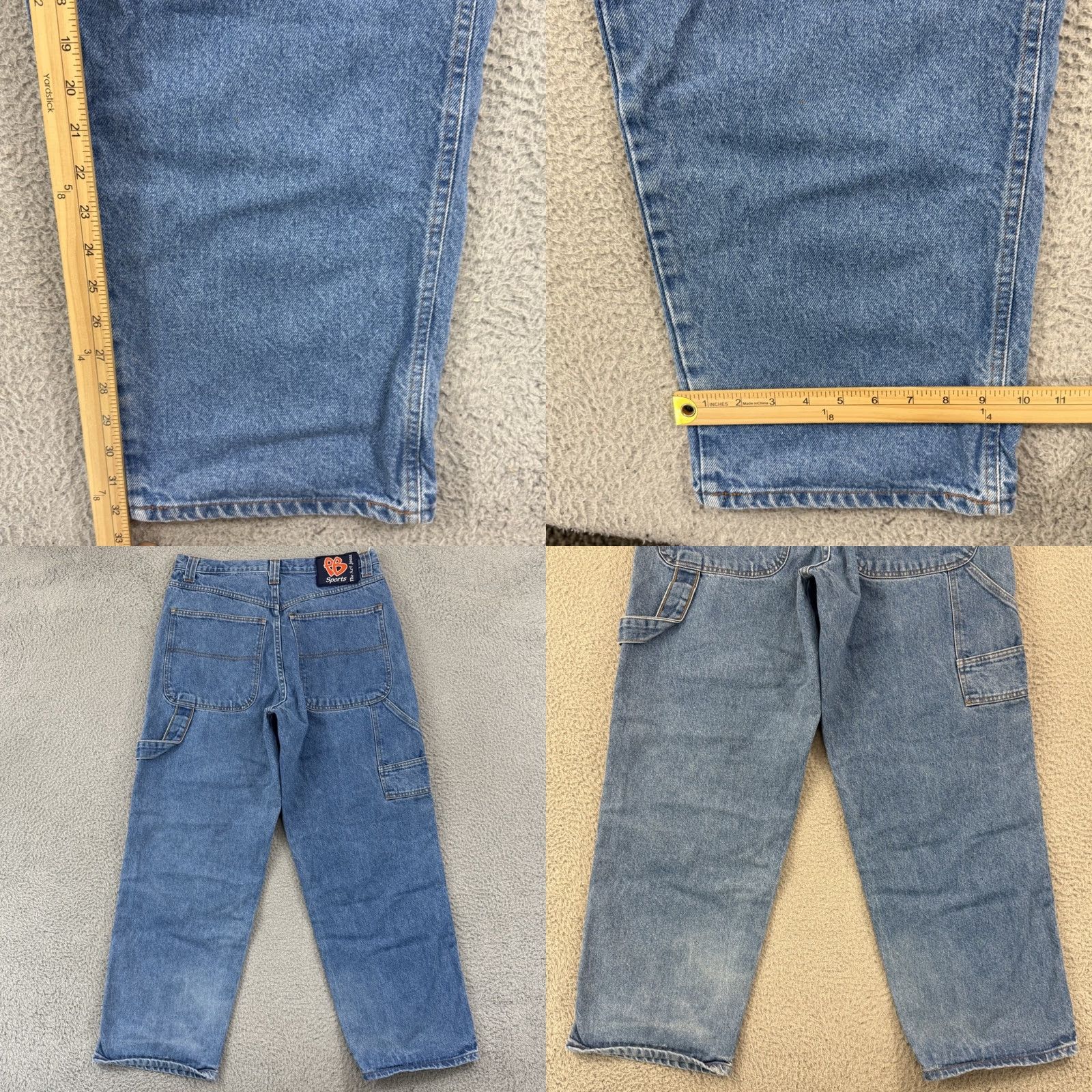 CB Sports VINTAGE PB Sports Jeans Mens 34x32 Blue Grunge Wide Leg Baggy Loose Skate Y2K Jeans Size US 34 / EU 50 - 8 Thumbnail