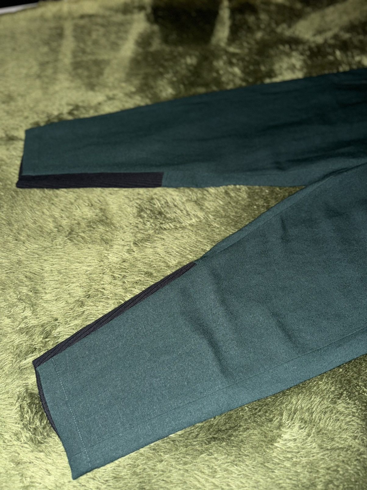 Ann Demeulemeester [S] Ann Demeulemeester Panel Detail Wool Trousers Green Size US 30 / EU 46 - 7 Thumbnail