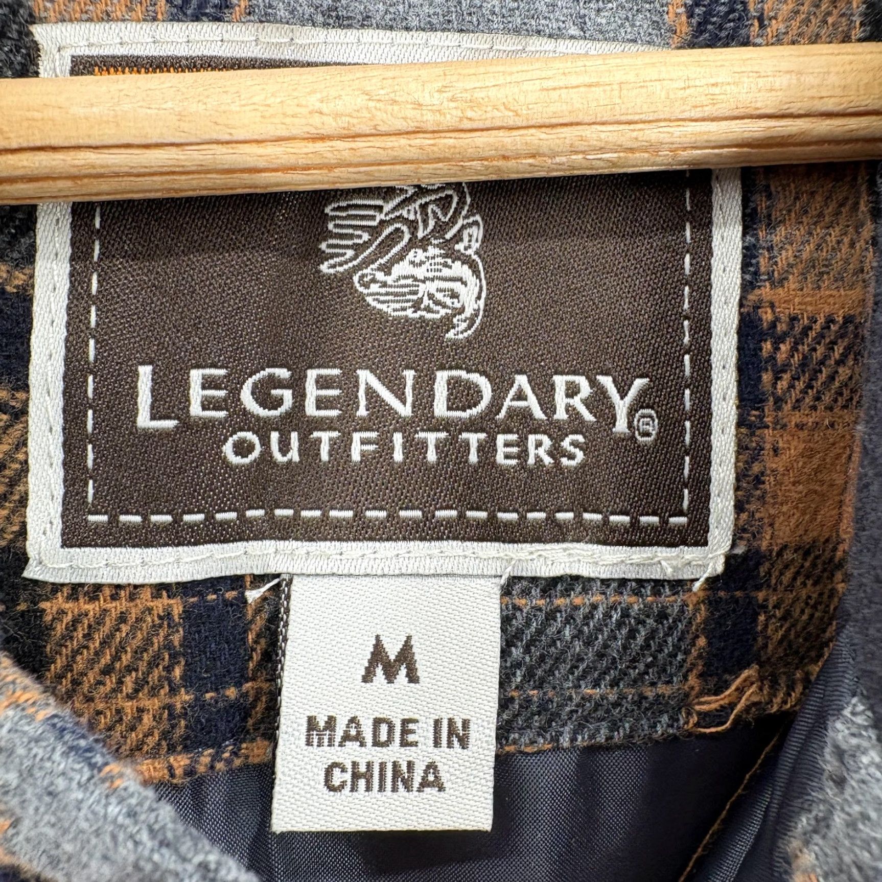 Vintage Legendary Outfitters Hoodie Mens Medium Brown Plaid Flannel Hooded Lined Quilted Thermal Pockets Button Classic Outdoor Shirt Size US M / EU 48-50 / 2 - 4 Thumbnail