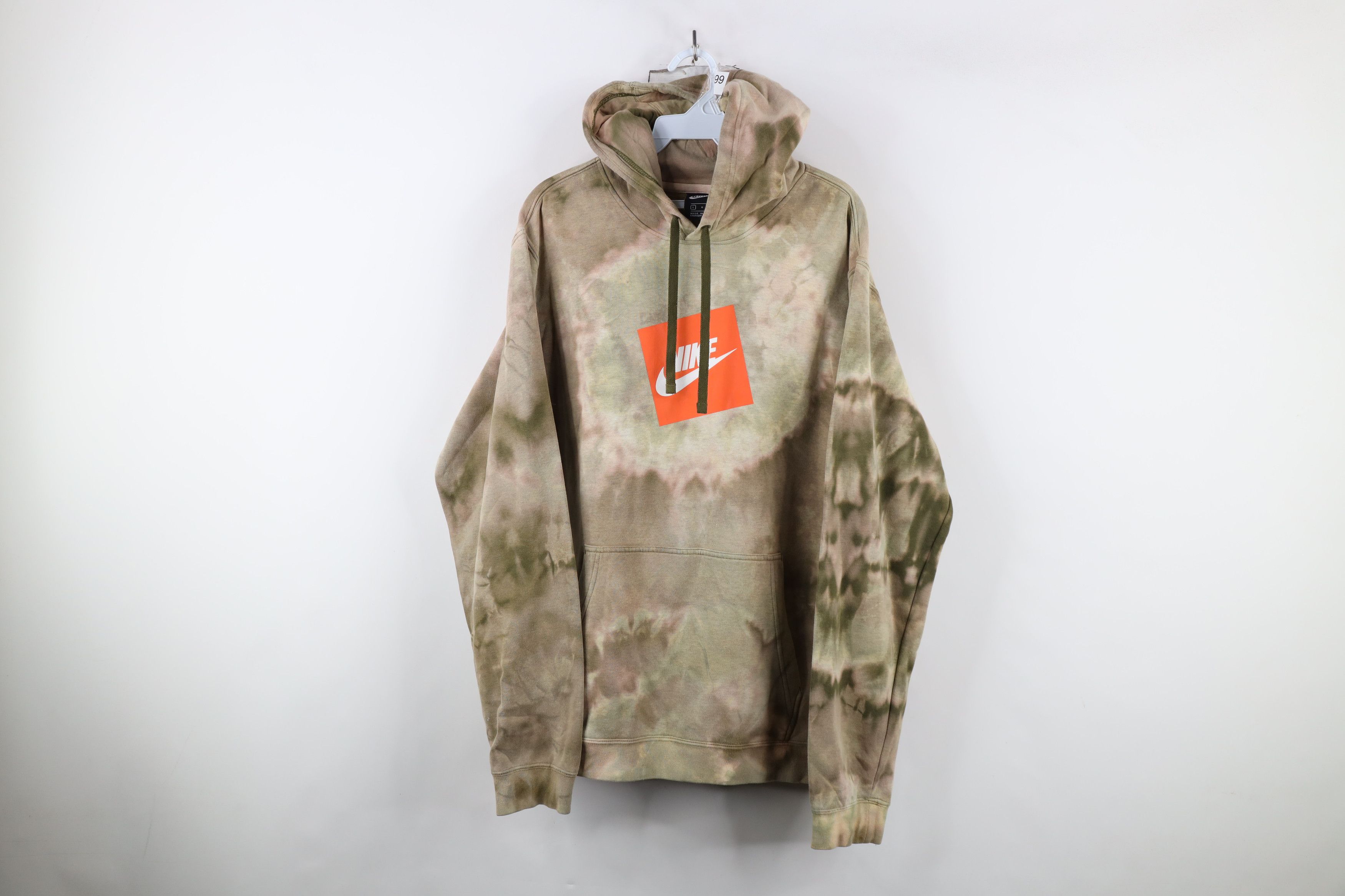 Nike × Vintage Vintage Y2K Nike Spell Box Logo Acid Wash Hoodie Sweatshirt Size US L / EU 52-54 / 3 - 1 Thumbnail