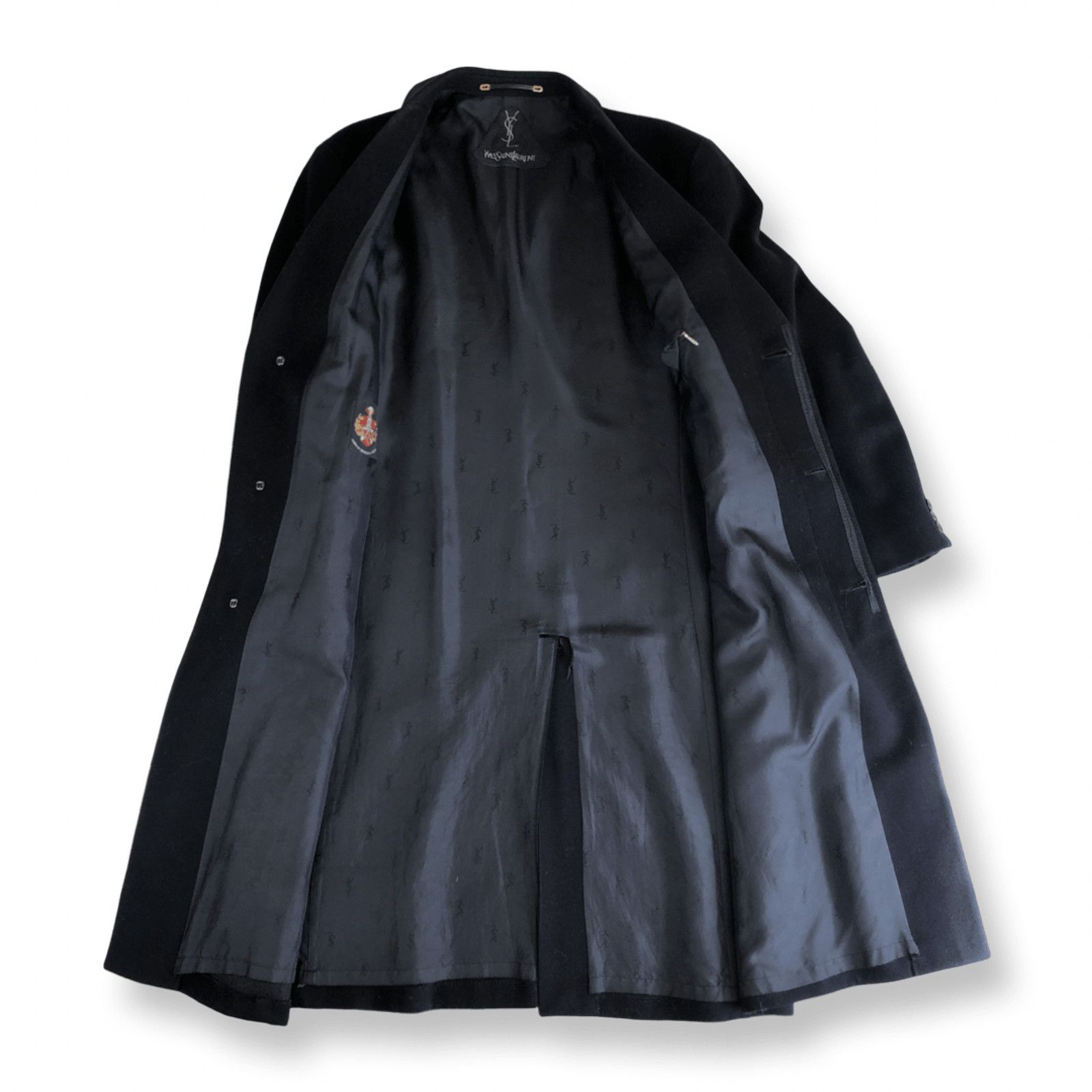 Yves Saint Laurent YSL Coat Сashmere Wool Dark Navy/ Black Size US L / EU 52-54 / 3 - 8 Thumbnail