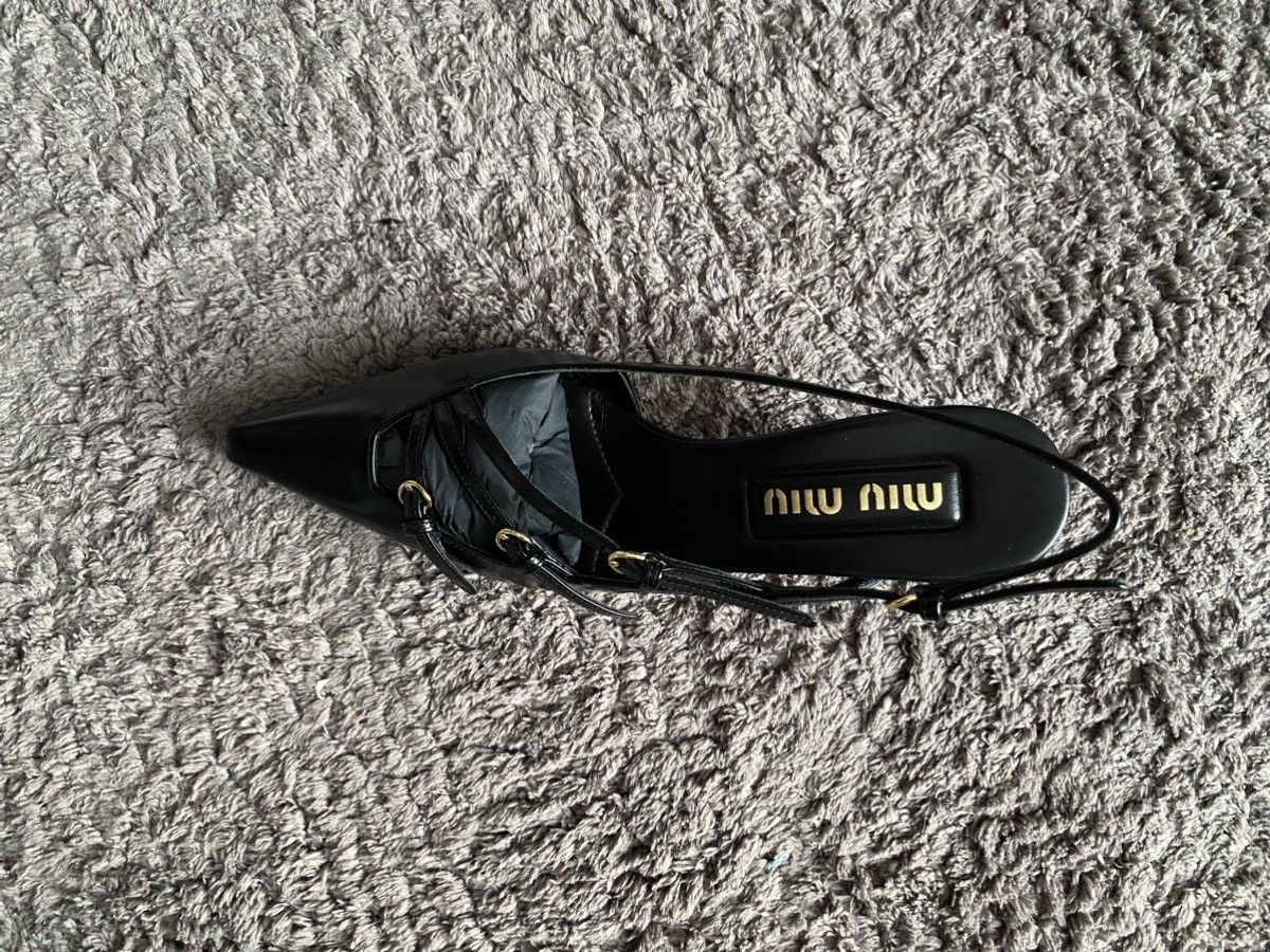 Miu Miu MiuMiu patent leather slingbacks heels Size US 7 / IT 37 - 3 Thumbnail
