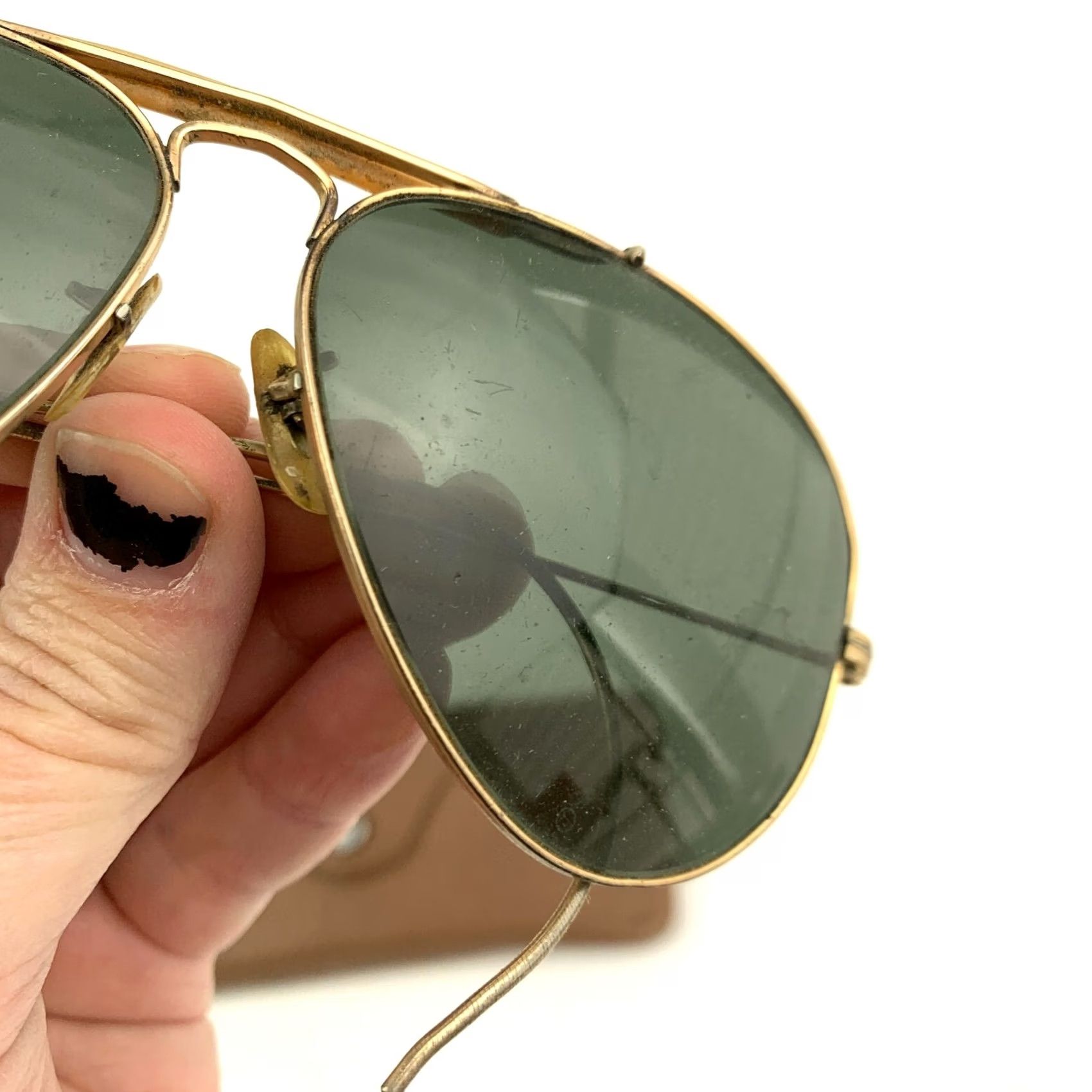 Vintage VINTAGE Ray-Ban Sunglasses Outdoorsman Gold Frames with Cable Arms Aviator Adult Unisex Men Women Gold Vintage B&L Included Size ONE SIZE - 6 Thumbnail