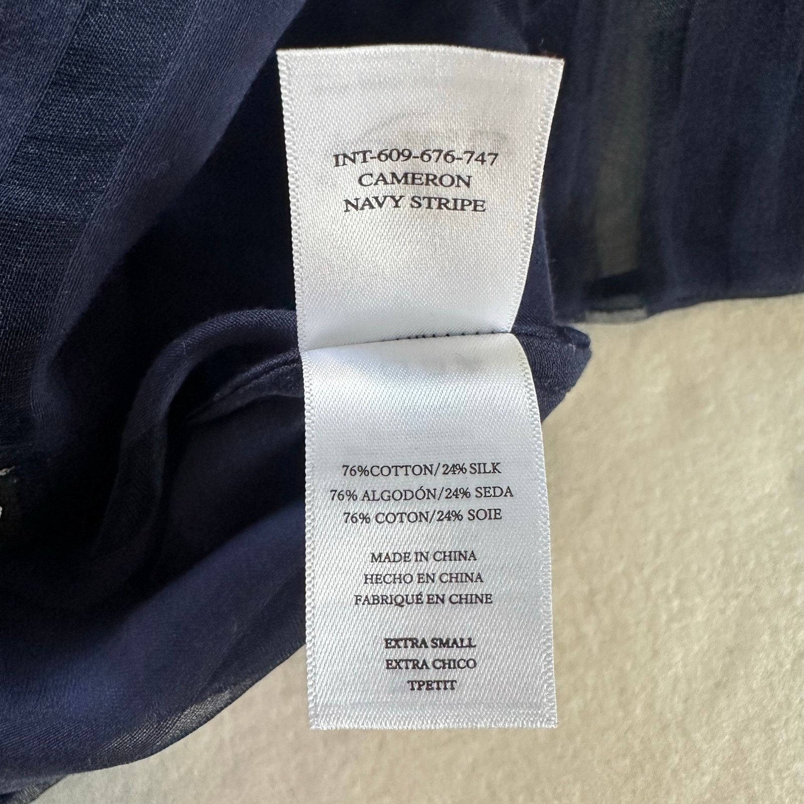 Rails Rails Cameron Sheer Panel Blouse Navy Cotton Silk XS Size XS / US 0-2 / IT 36-38 - 5 Thumbnail