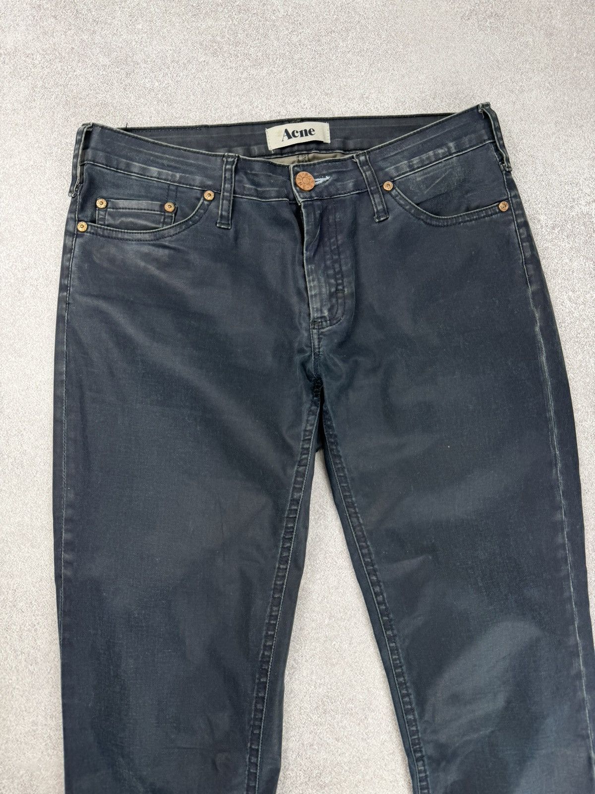 Acne Studios Acne Kex Plant Navy Denim Pants Size 29x32 Size US 29 - 2 Thumbnail