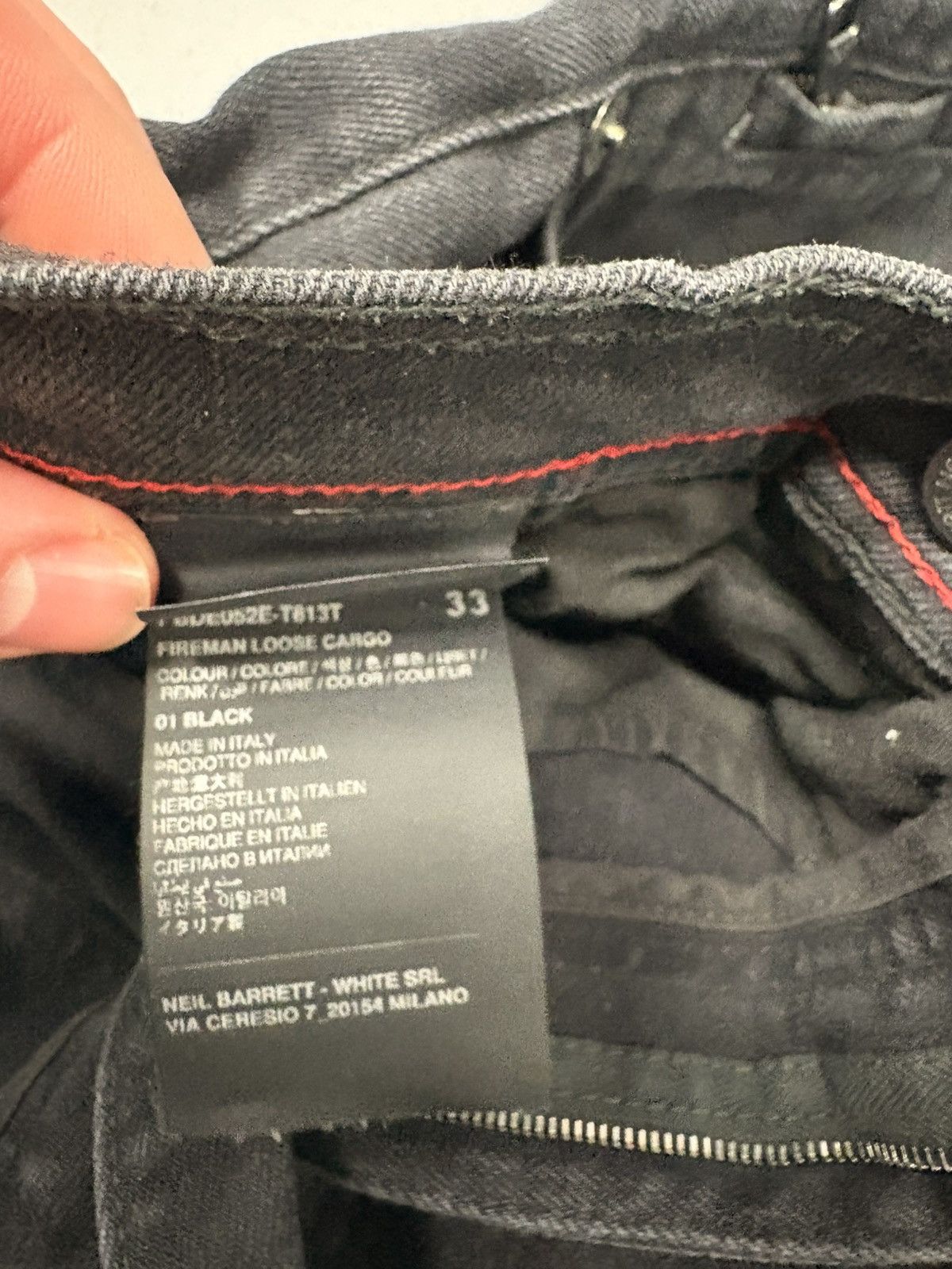Neil Barrett Neil Barrett Fireman Loose Cargo Jeans - Black Denim Size 33 Size US 33 - 7 Thumbnail