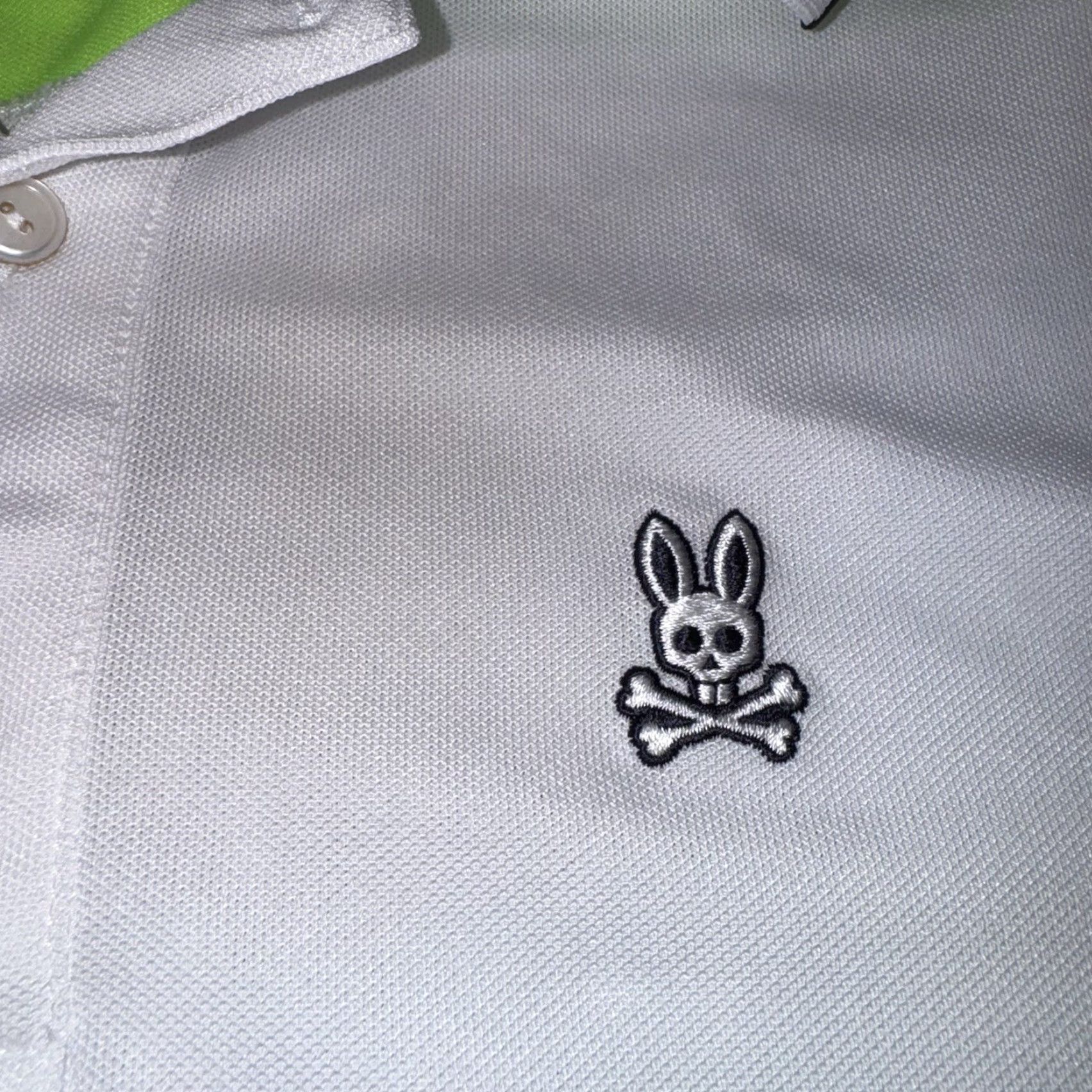 Psycho Bunny Psycho Bunny Polo Mens Polo Shirt Size 6 Golf Cotton White Green Stretch Polo Shirt Mens Size 6 Psycho Bunny Polo White Green Stretch Golf Size US S / EU 44-46 / 1 - 2 Thumbnail