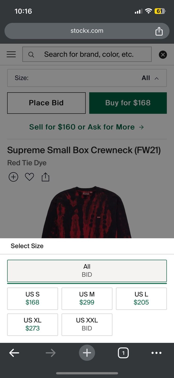 Supreme Small Box Crewneck Red Tie Dye S - スウェット