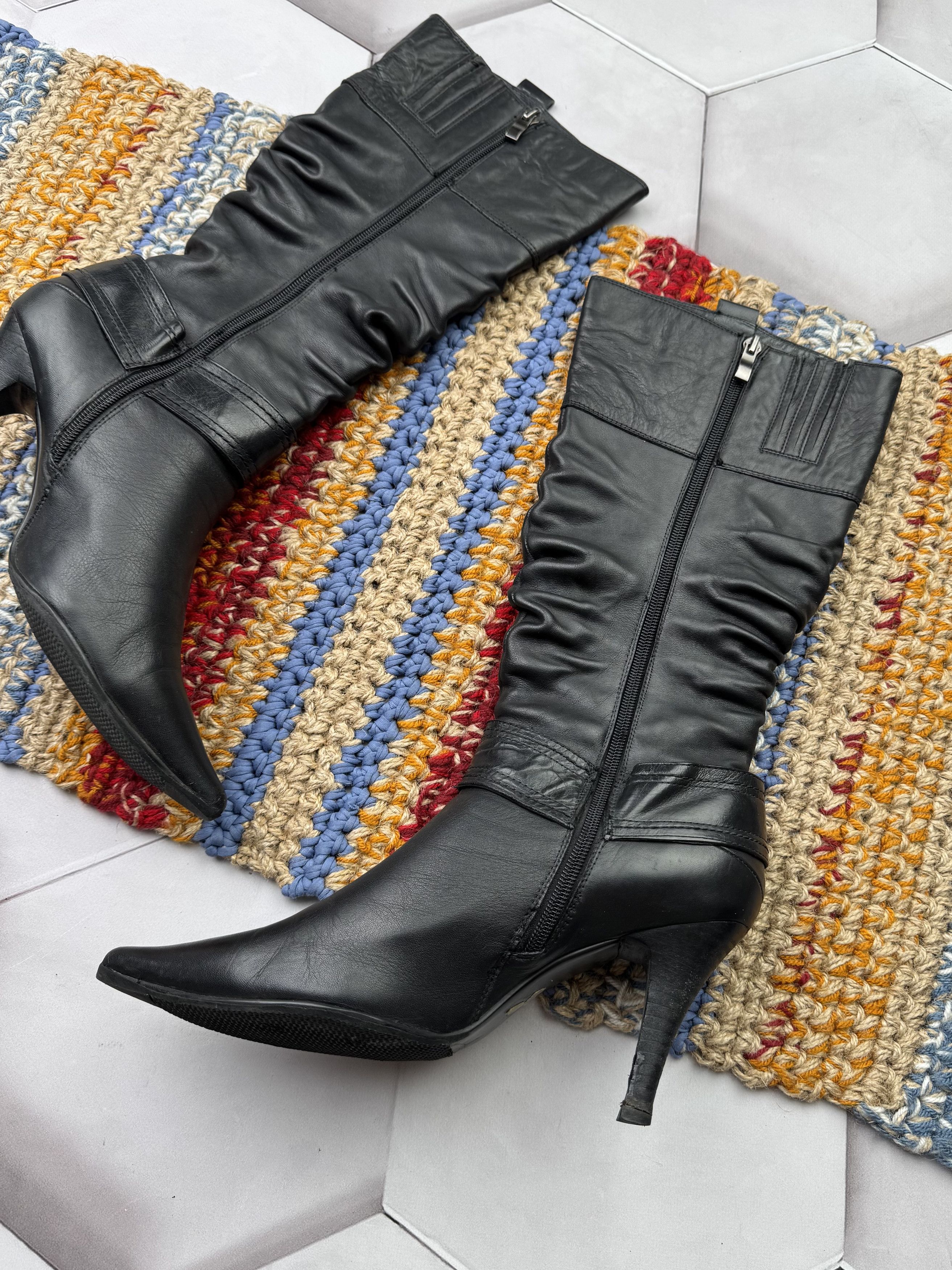 If Six Was Nine Vintage Leather Boots With Straps Size US 9 / IT 39 - 6 Thumbnail